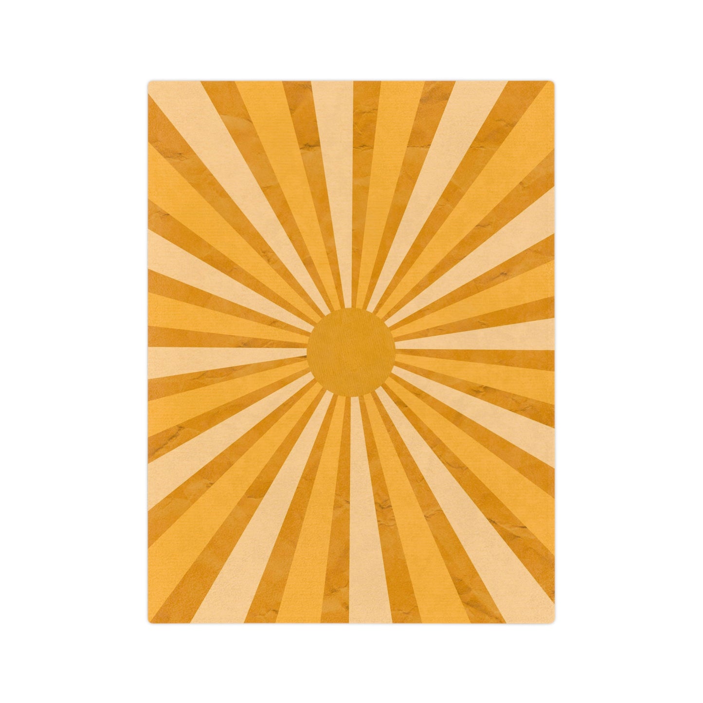 Groovy Yellow Sun Rays Throw Sofa Bed Blanket - Soft Thick Velveteen Minky Throw Blanket