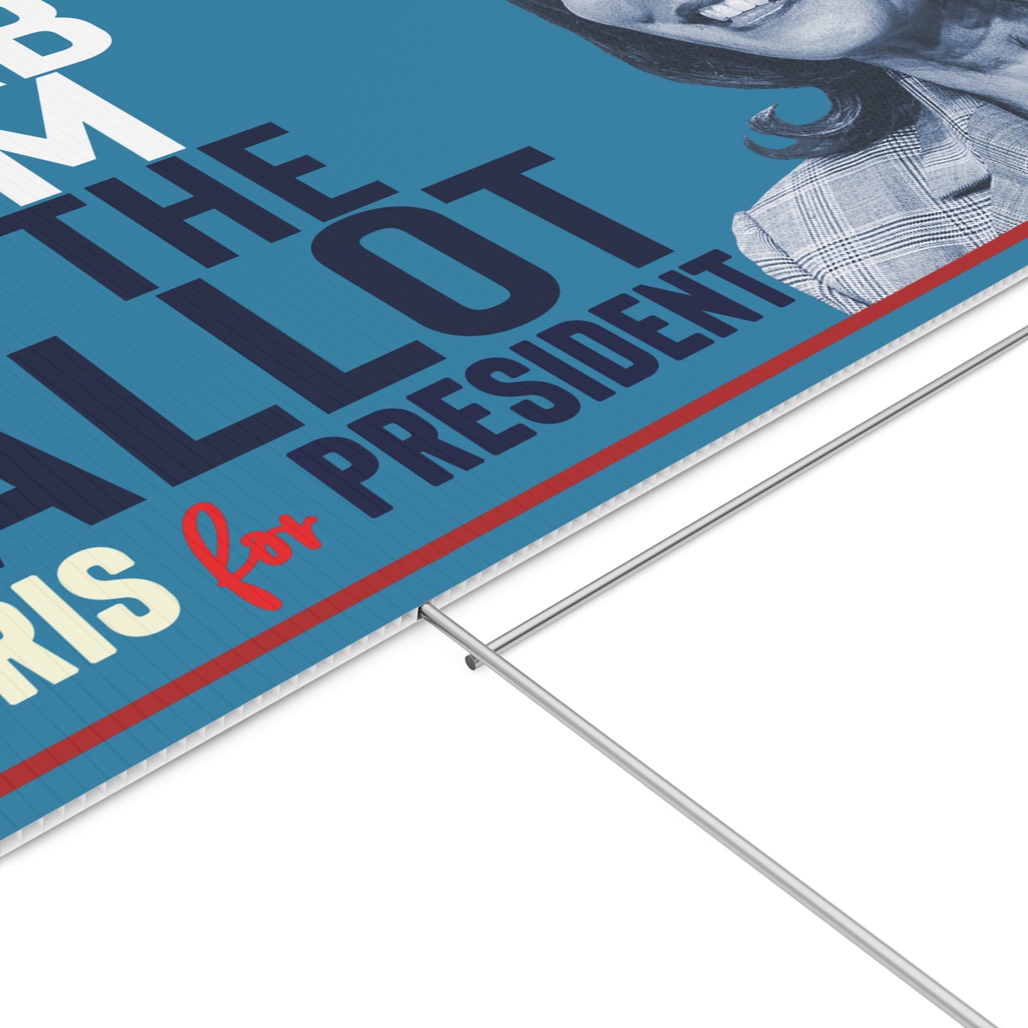Grab Him By the Ballot, Harris for President, Double Sided Yard Sign w Stand, Kamala Yard Sign, Lawn Sign 18" x 24", Harris Walz Campaign Sign