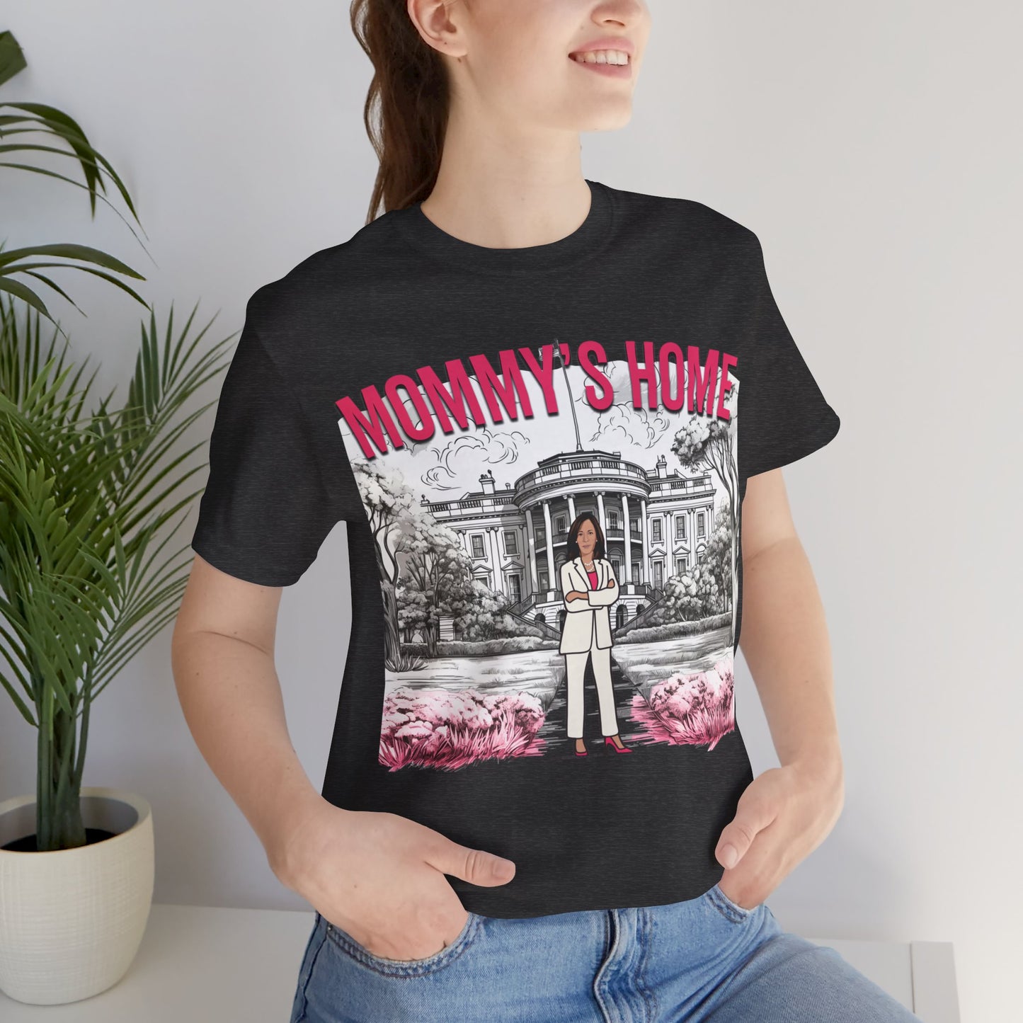 Kamala Mommy's Home Shirt, Kamala Shirt, Bella Canvas 3001 Unisex T-Shirt Vote Kamala Harris President, Kamala Pink White House, Kamala 2024