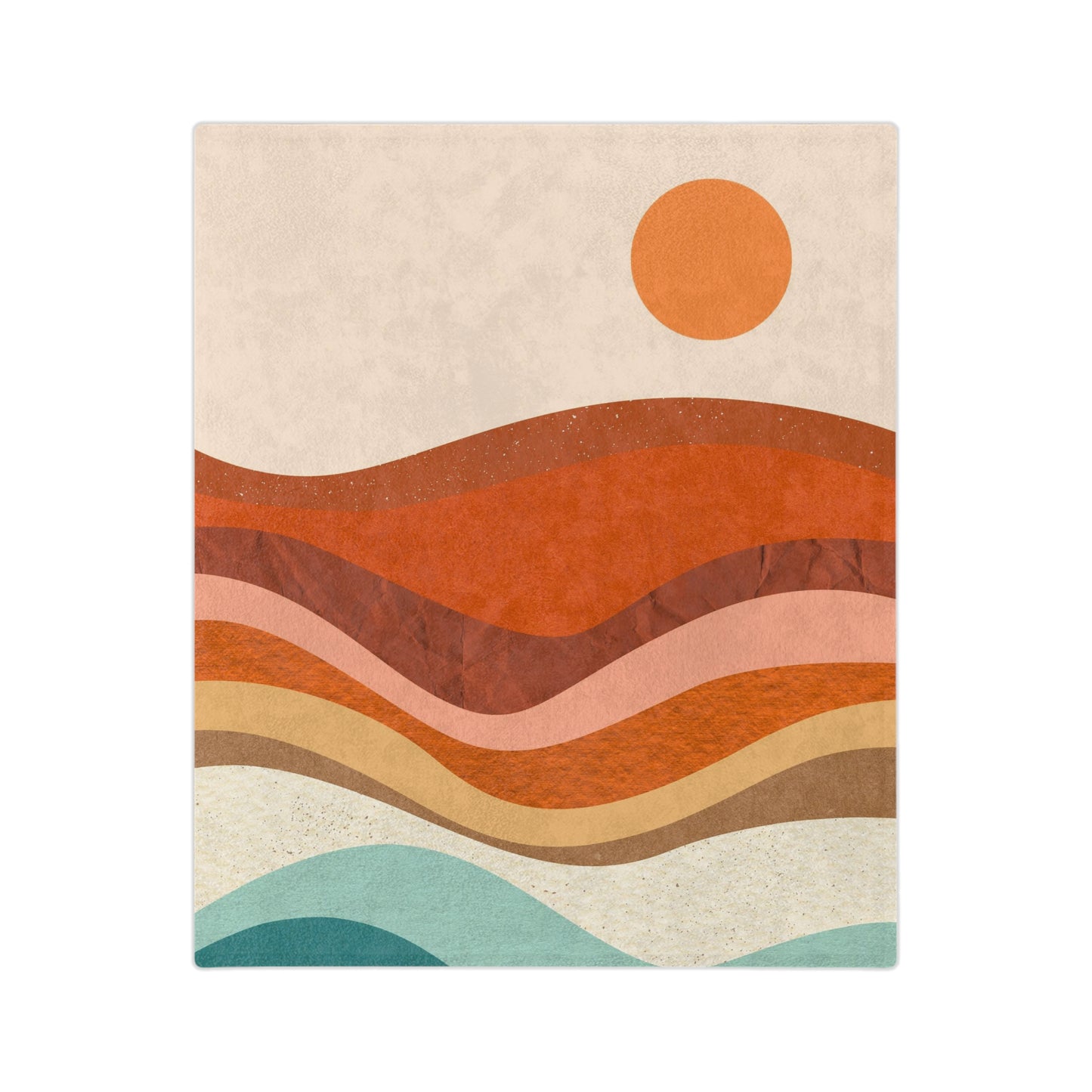 Retro Style Mountain Sun Dunes Throw Sofa Bed Blanket - Soft Thick Velveteen Minky Throw Blanket