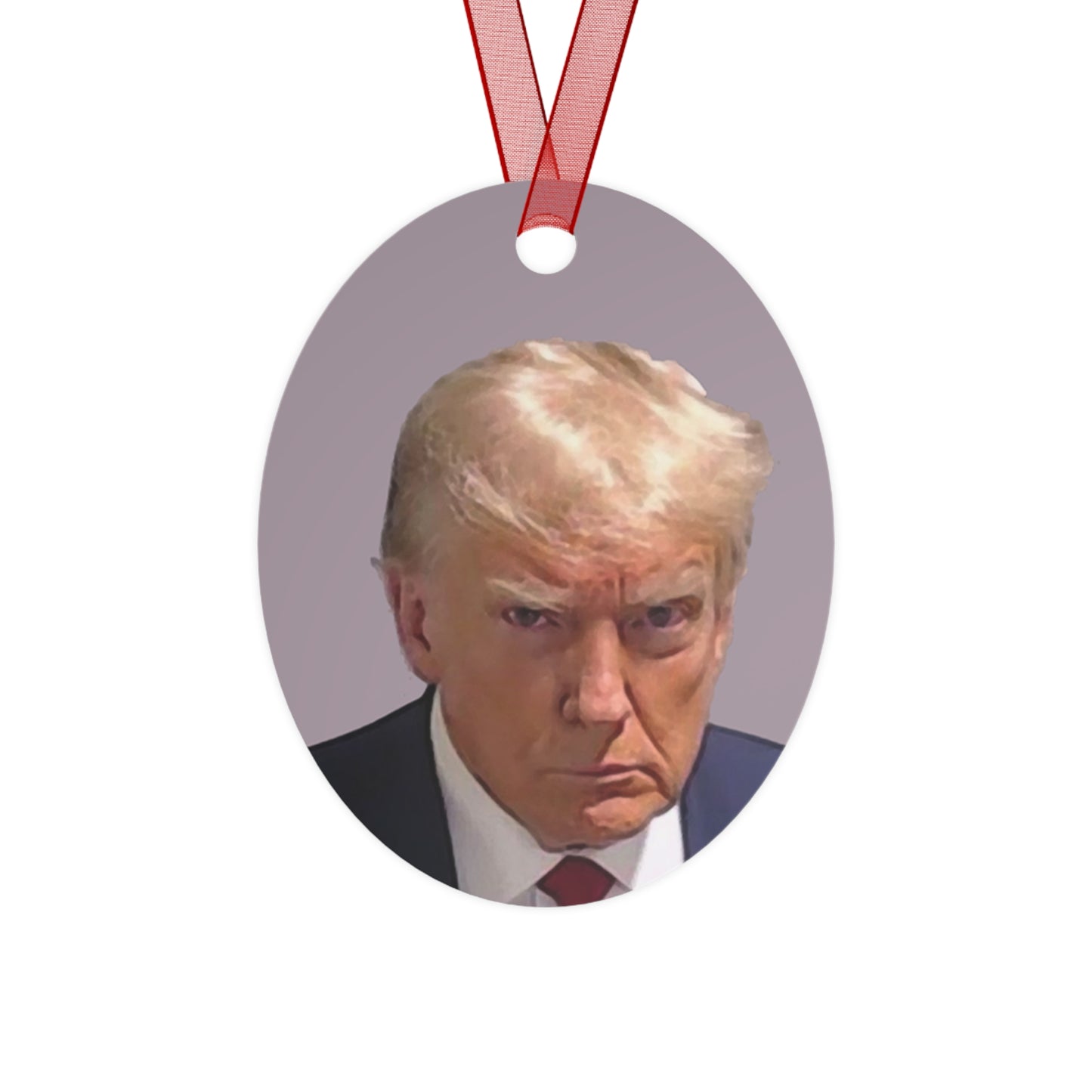The Christmas Trump Mugshot 2023 Keepsake Metal Ornaments Double Sided