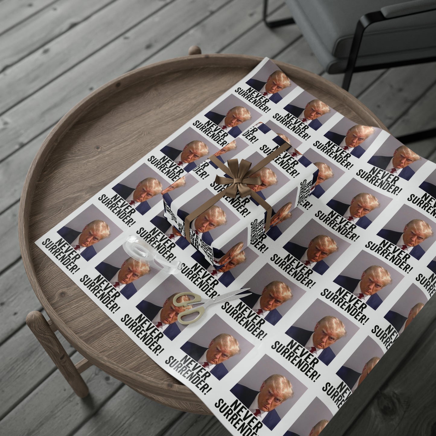 Trump Mugshot Gift Wrap Never Surrender Gift Wrap Trump 2024 Gift Wrap