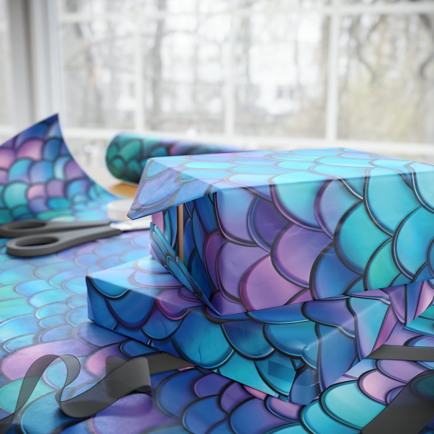 Beautiful Mermaid Wrapping Paper Mermaid Scales Mermaid Gift Wrap