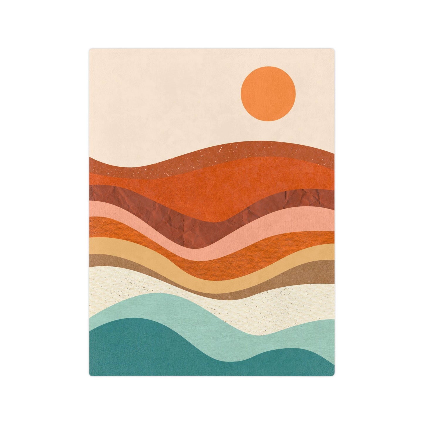 Retro Style Mountain Sun Dunes Throw Sofa Bed Blanket - Soft Thick Velveteen Minky Throw Blanket