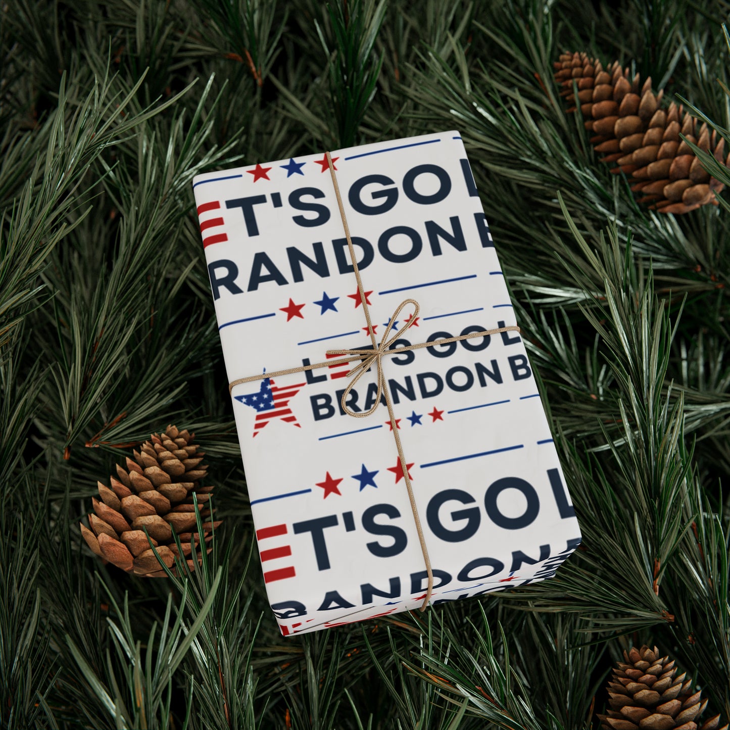 Let's Go Brandon Style USA Wrapping Paper for Gifts - Trump Maga Let's Go Brandon Trump Christmas Gift Wrap