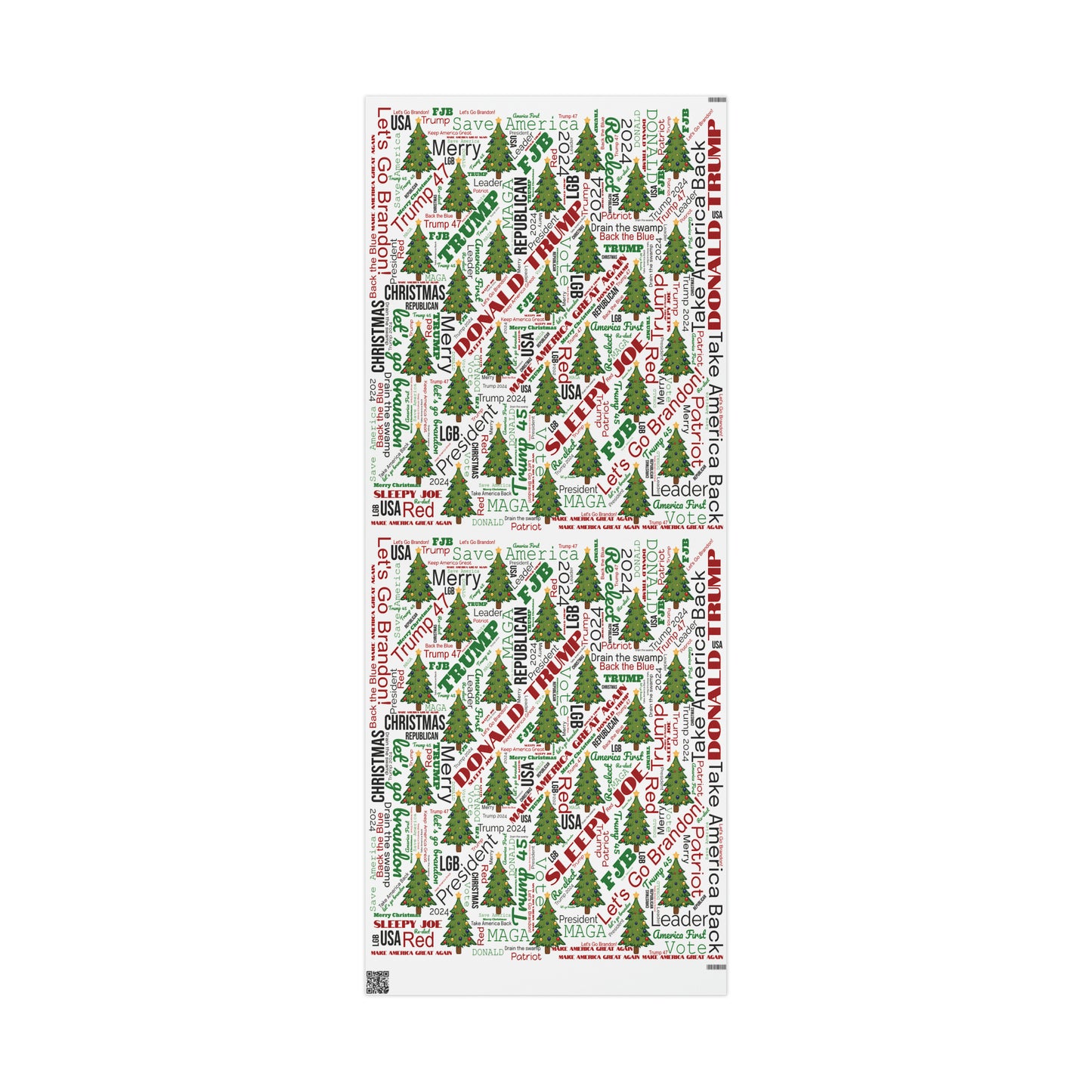 Christmas Word Wrap Trump Gift Wrap for Gifts Christmas - Let's Go Brandon Gift Wrap