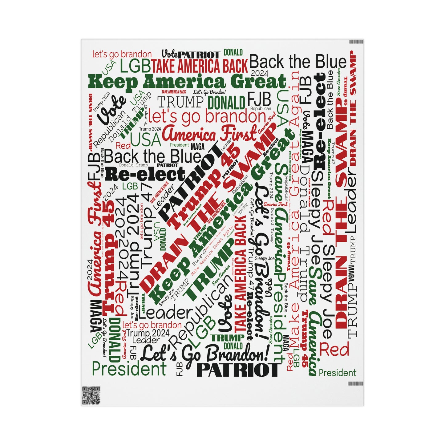 Pro Trump Gift Wrap for Gifts Christmas - Let's Go Brandon Gift Wrap - Maga Save America