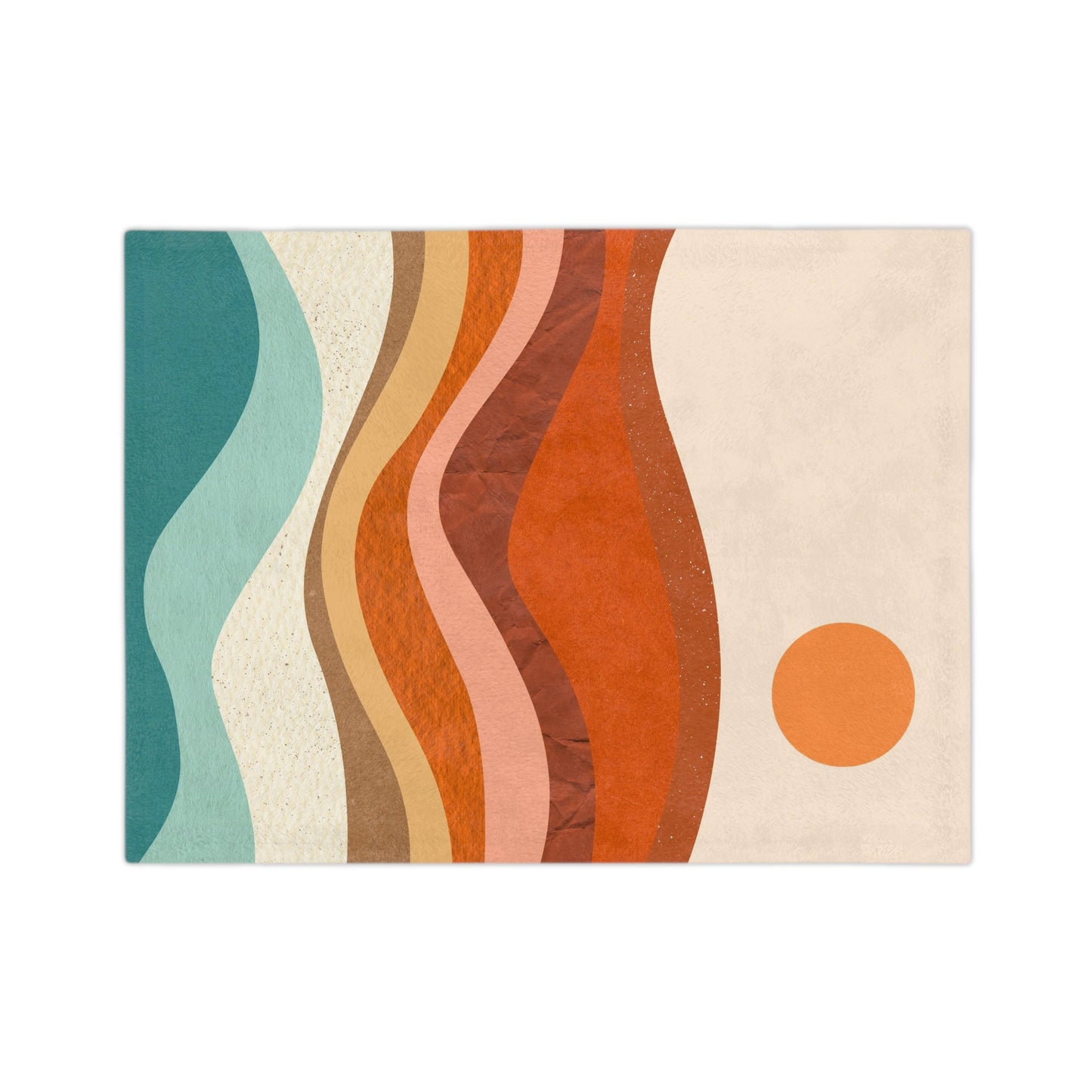 Retro Style Mountain Sun Dunes Throw Sofa Bed Blanket - Soft Thick Velveteen Minky Throw Blanket