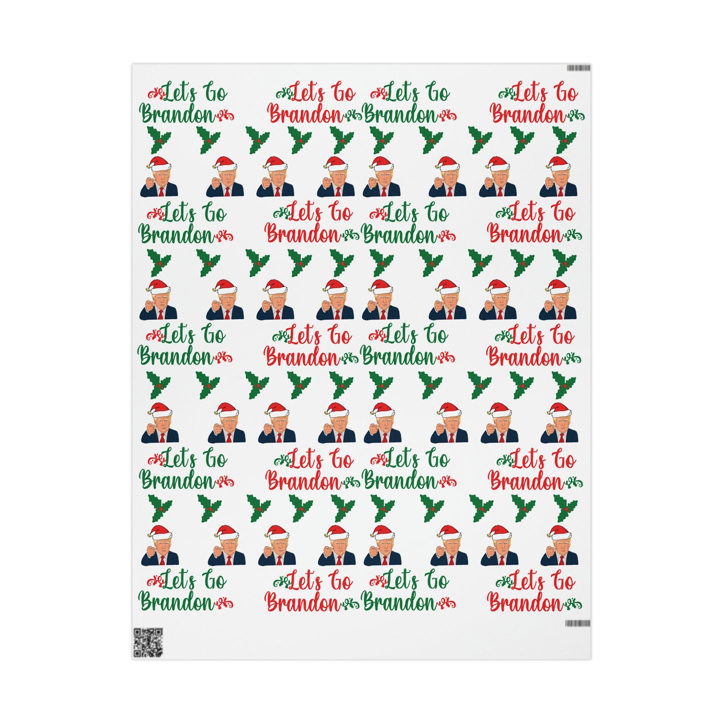Top Trump Christmas Wrapping Paper - Trump Maga Gift - Funny Let's Go Brandon Trump Wrapping Paper
