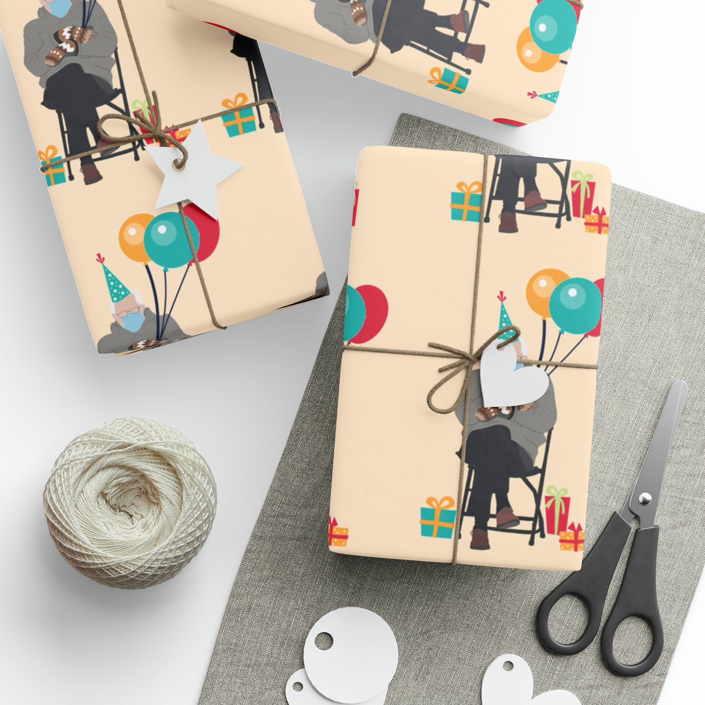 Funny Bernie Mittens Wrapping Paper Gift Bernie Sanders Meme Mittens Gift Birthday Wrapping