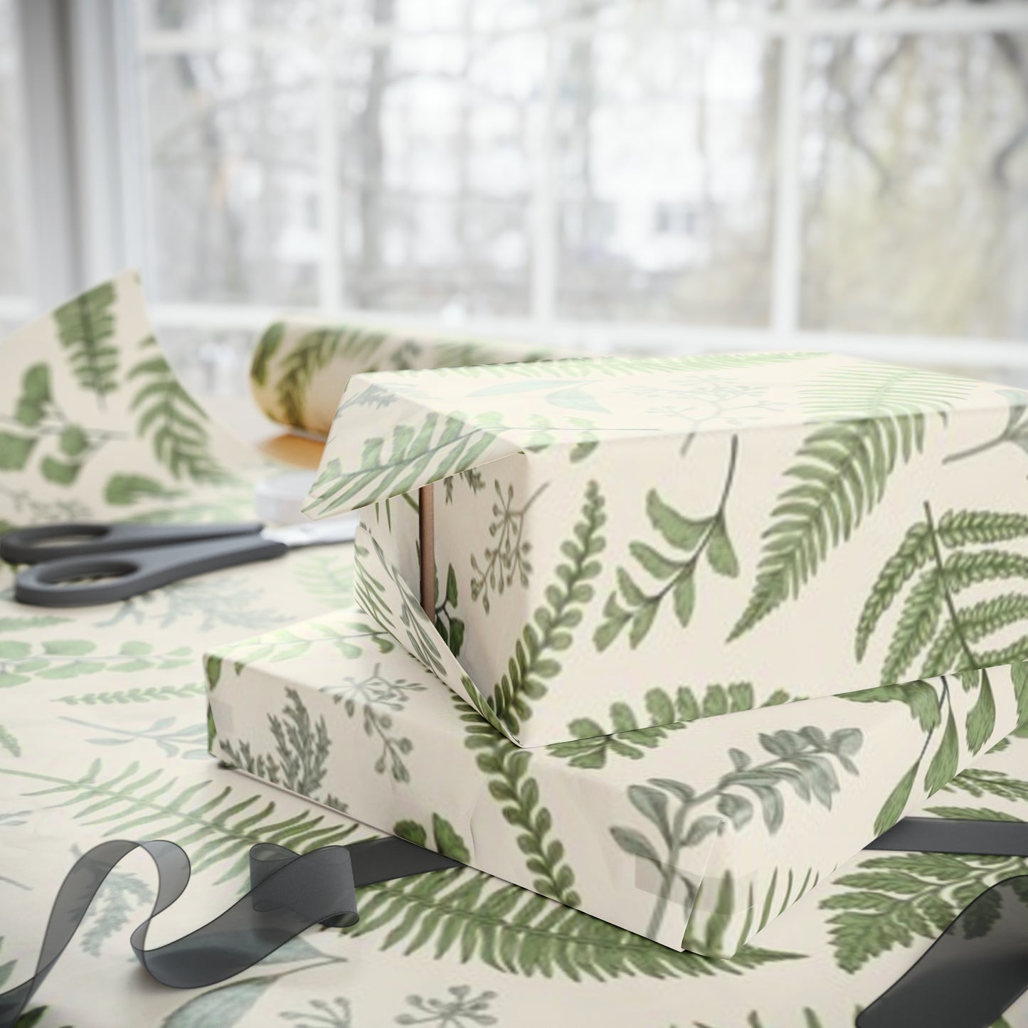 Lovely Botanical Leaves Ferns Gift Wrap - Botanical Wrapping Paper