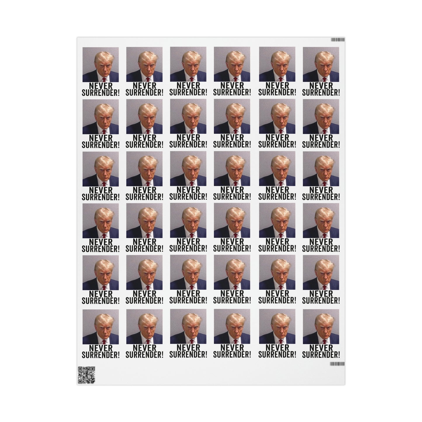 Trump Mugshot Gift Wrap Never Surrender Gift Wrap Trump 2024 Gift Wrap