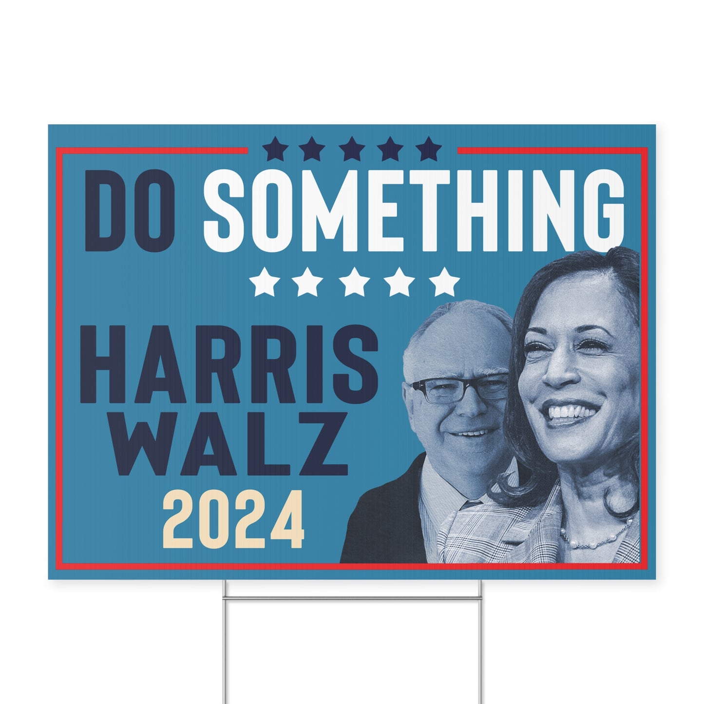 Michelle Obama Do Something, Harris Walz Lawn Sign, Double Sided Yard Sign with Stand, Kamala Yard Sign, Lawn Sign 18" x 24", Do Something