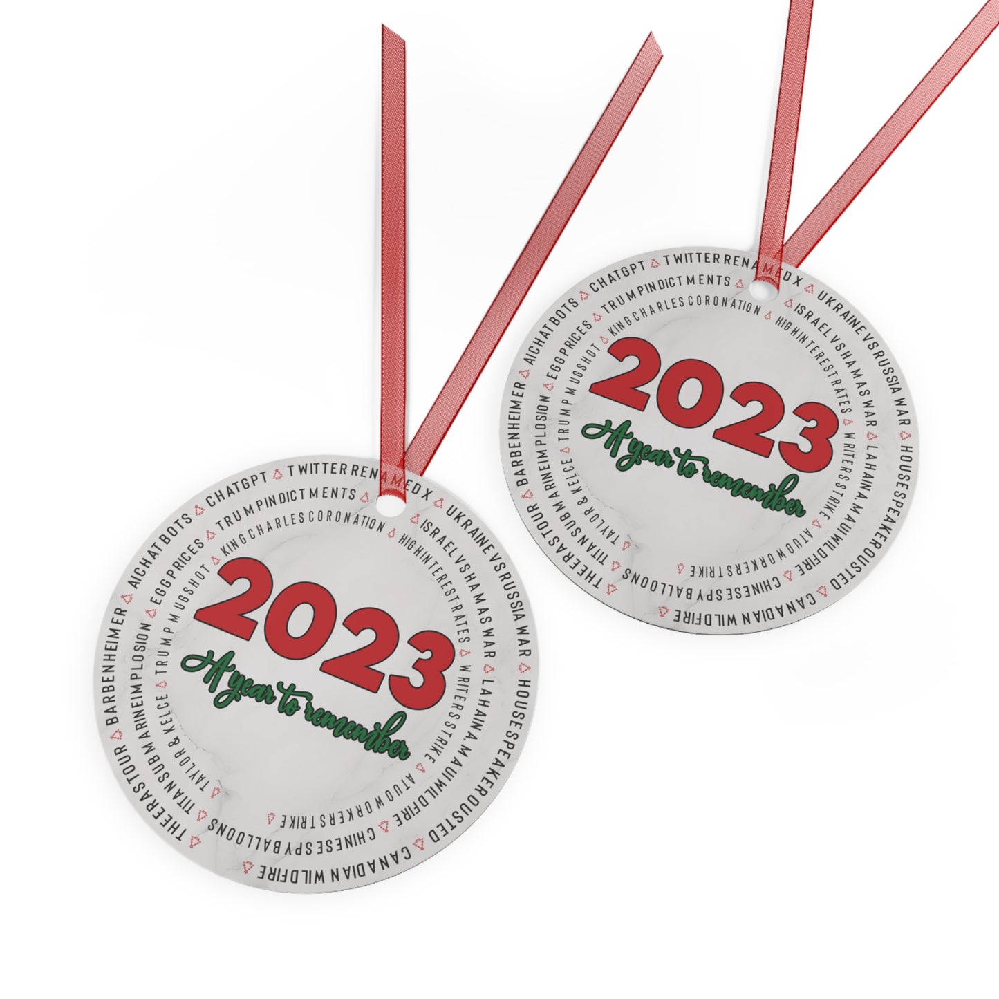 Commemorative 2023 Christmas Ornament 2023 Keepsake Ornament Lightweight Shaterproof Metal Ornament