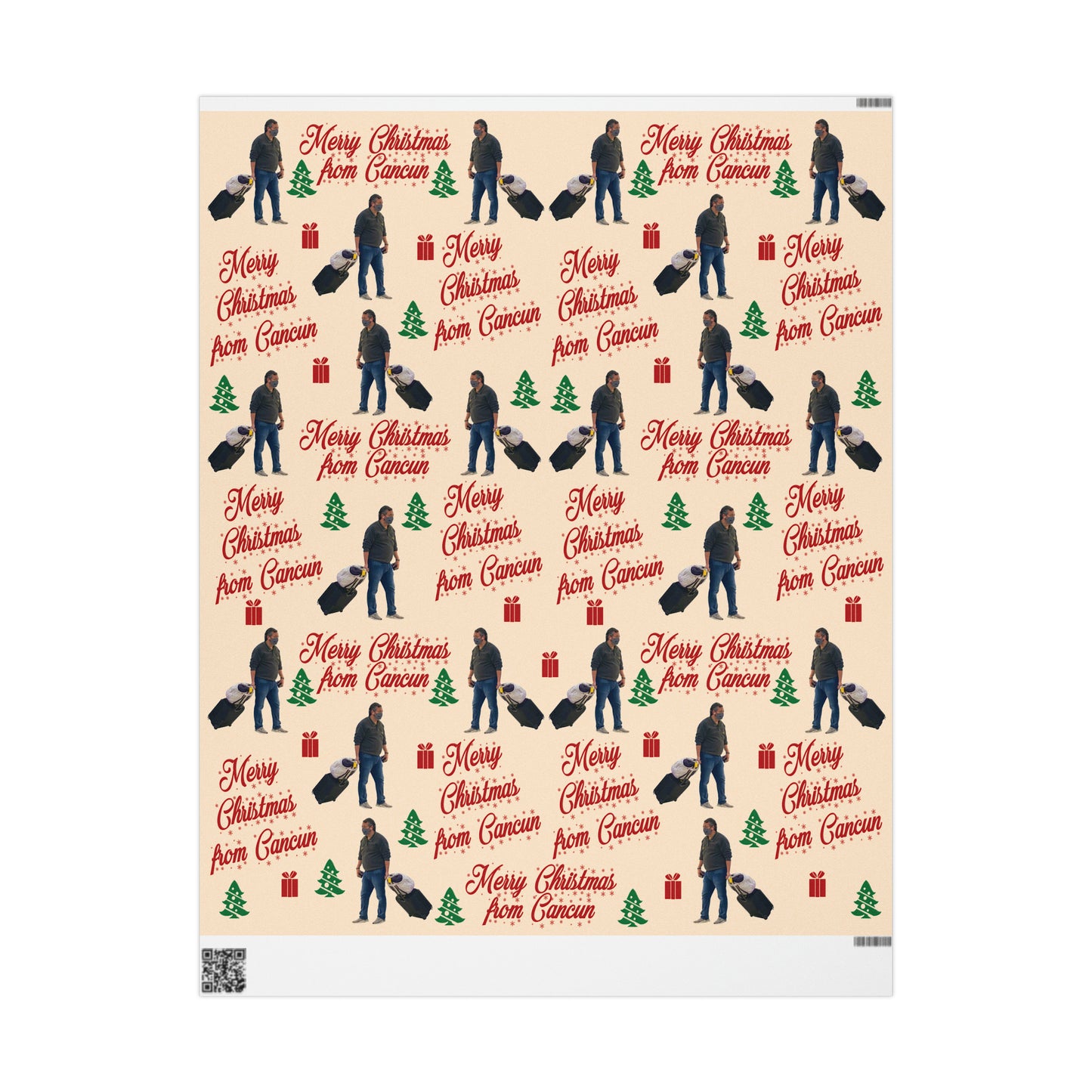 Funny Ted Cruz Christmas Wrapping Paper for Gifts - Cancun Cruz Gift - Ted Cruz Meme
