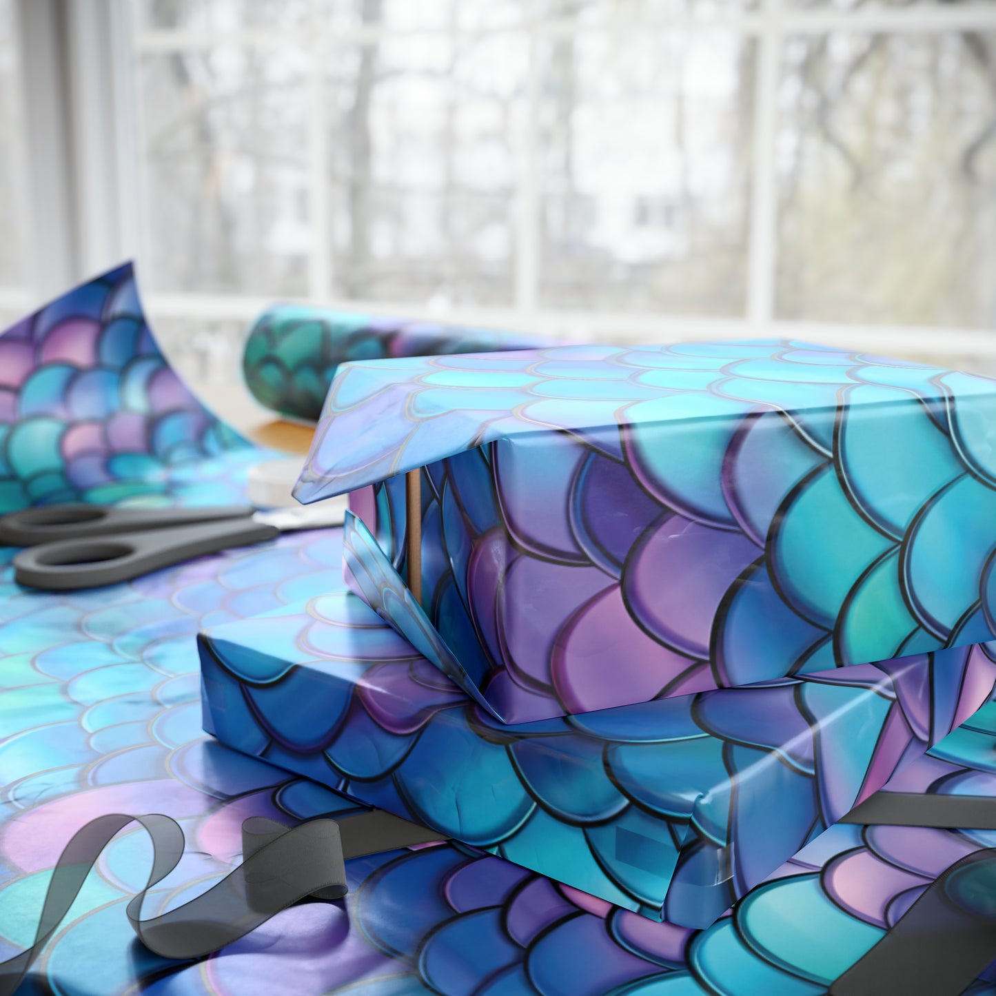 Beautiful Mermaid Wrapping Paper Mermaid Scales Mermaid Gift Wrap