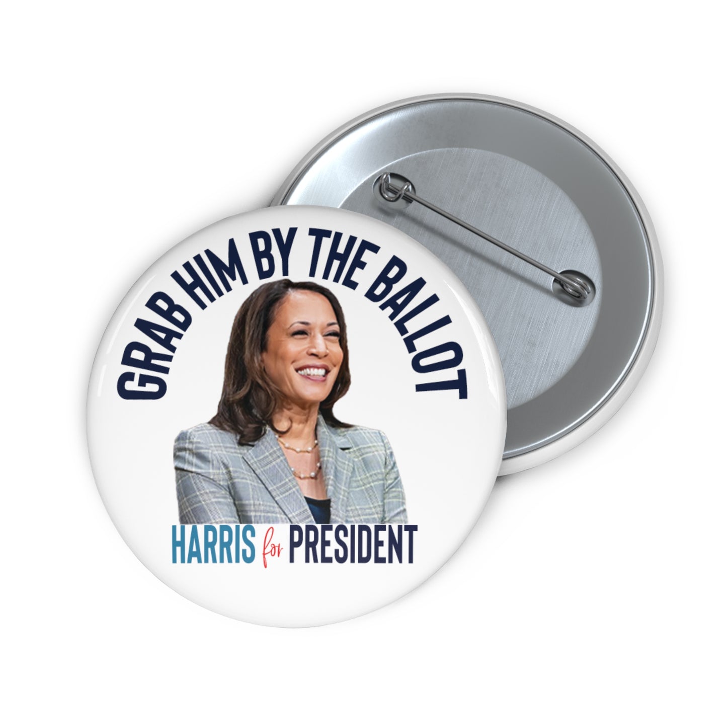 Grab Him By The Ballot, Harris For President Pin, Kamala Harris Pin Button, Kamala Harris 2024 Pin, Harris Walz 2024, Vote Pin, Kamala DNC