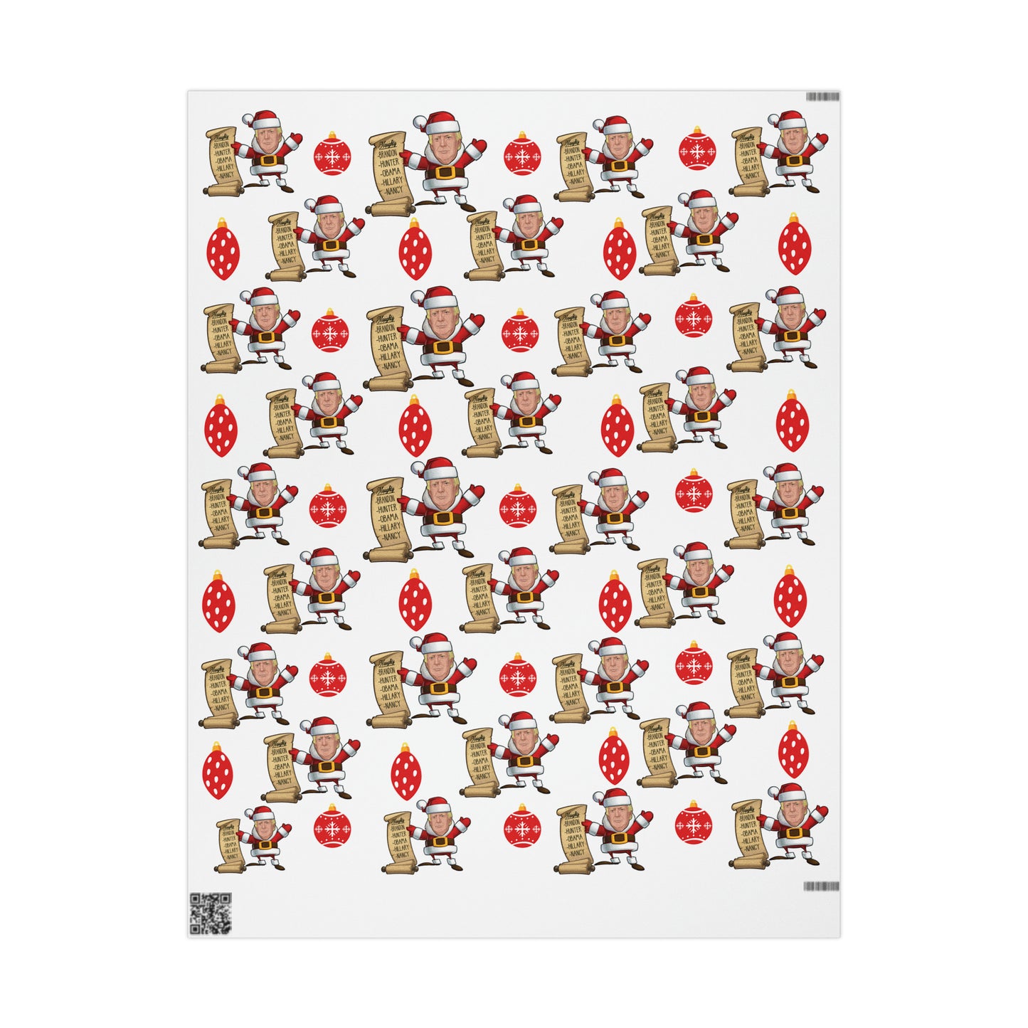 Great Santa Trump Wrapping Paper for Gifts - Trump's Naughty List Christmas Gift Wrap
