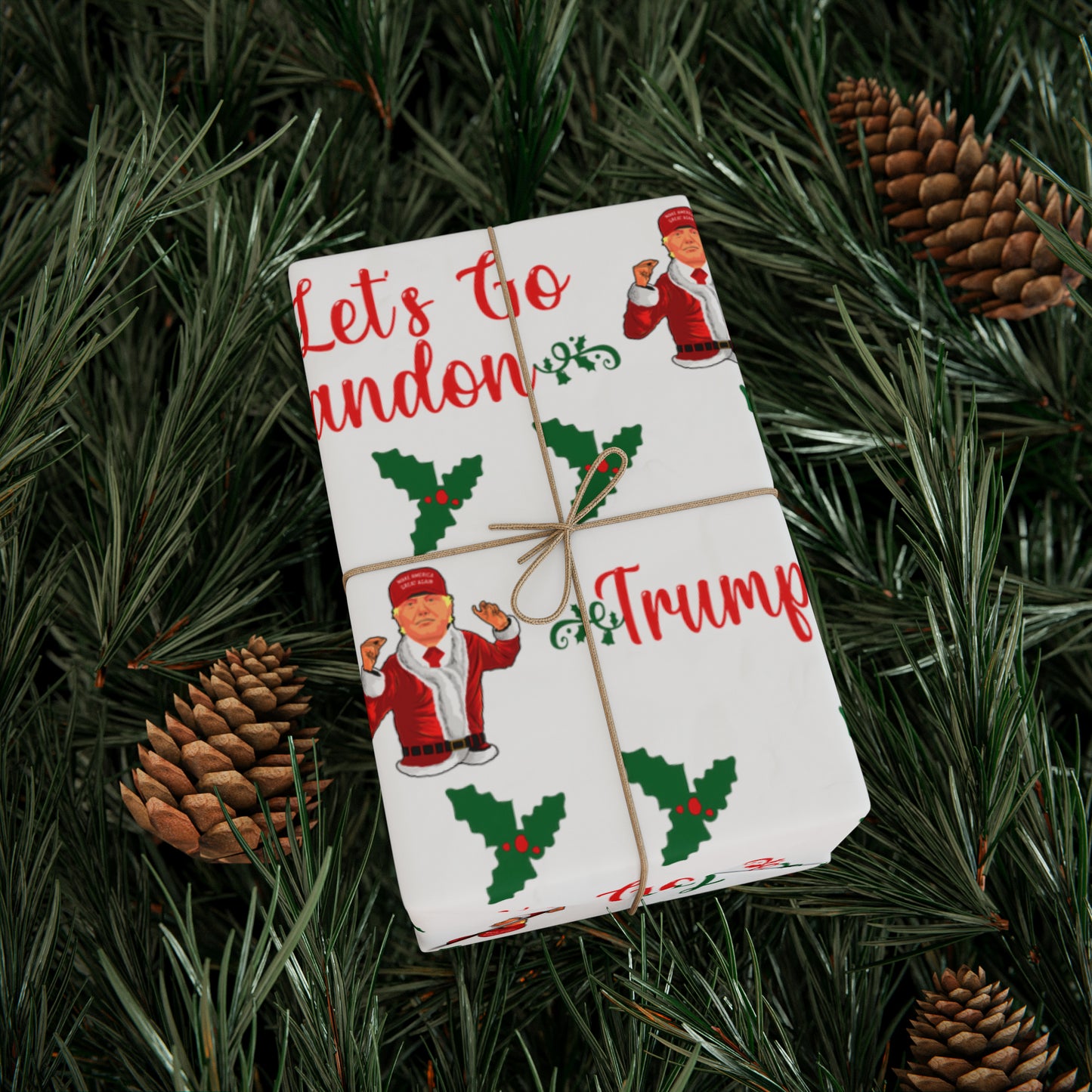 Christmas Trump 2024 Let's Go Brandon Wrapping Paper for Gifts