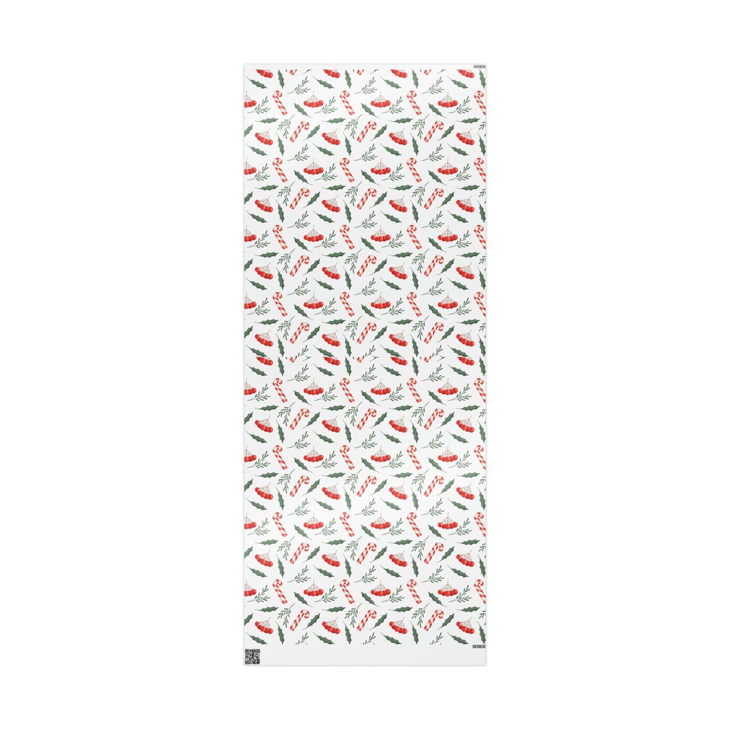 Candy Cane Holly Pastel Christmas Gift Wrap - Christmas Wrapping Paper