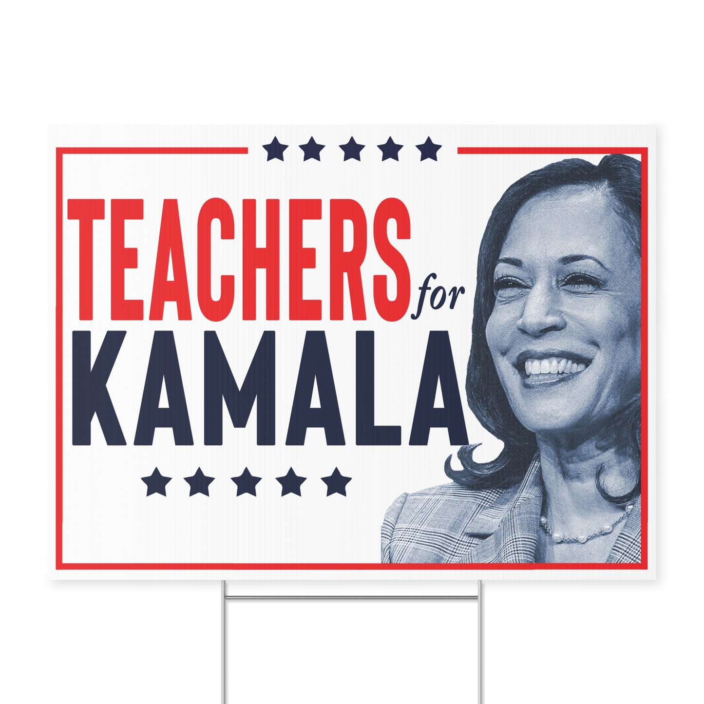 Teachers for Kamala, Harris Walz Sign, Double Sided Yard Sign with Stand, Kamala Yard Sign, Lawn Sign 18" x 24"