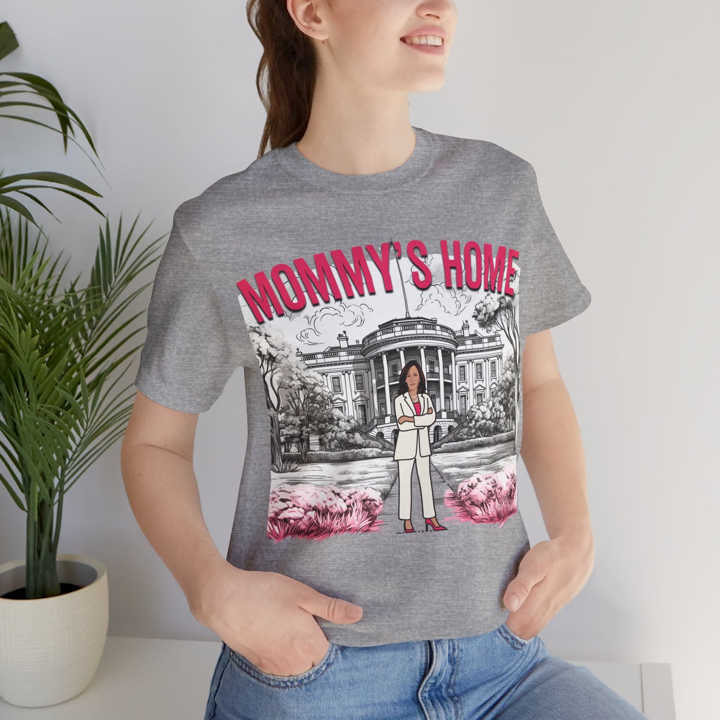 Kamala Mommy's Home Shirt, Kamala Shirt, Bella Canvas 3001 Unisex T-Shirt Vote Kamala Harris President, Kamala Pink White House, Kamala 2024