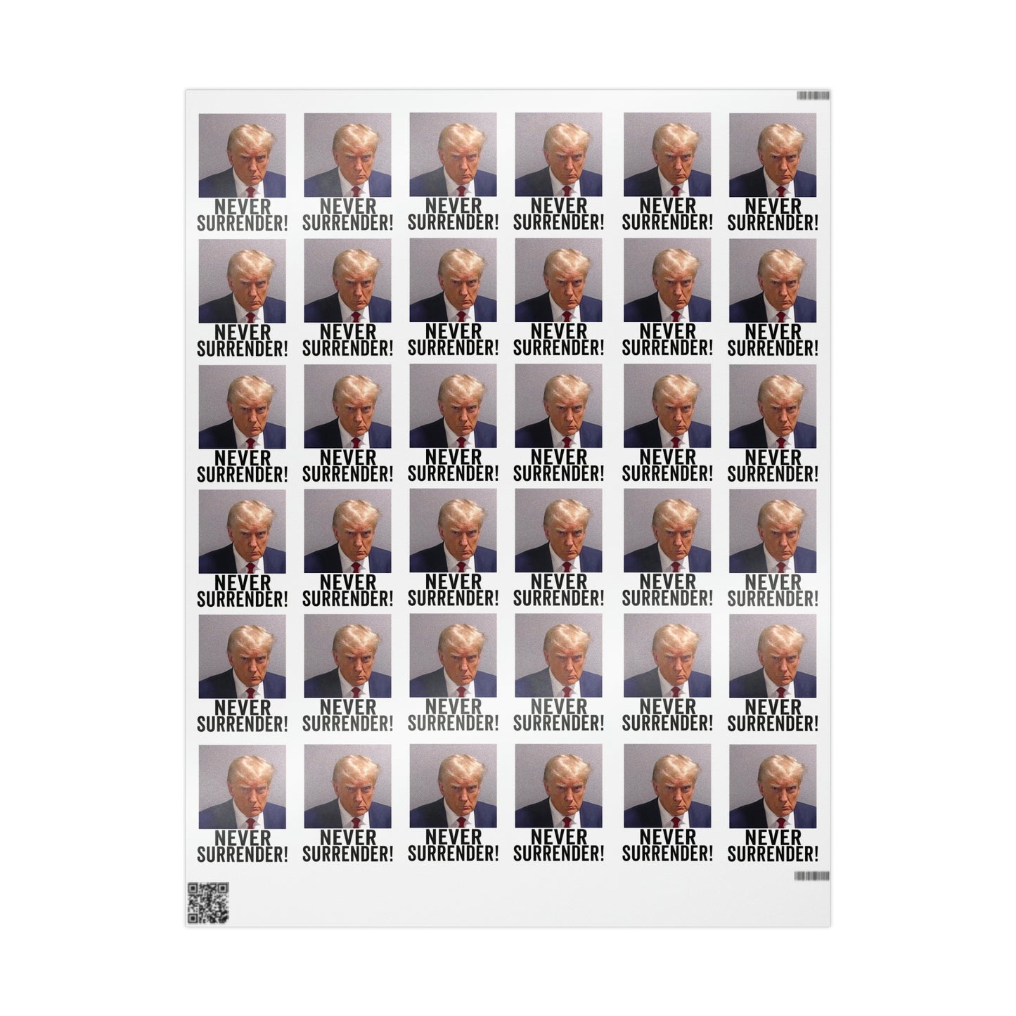 Trump Mugshot Gift Wrap Never Surrender Gift Wrap Trump 2024 Gift Wrap