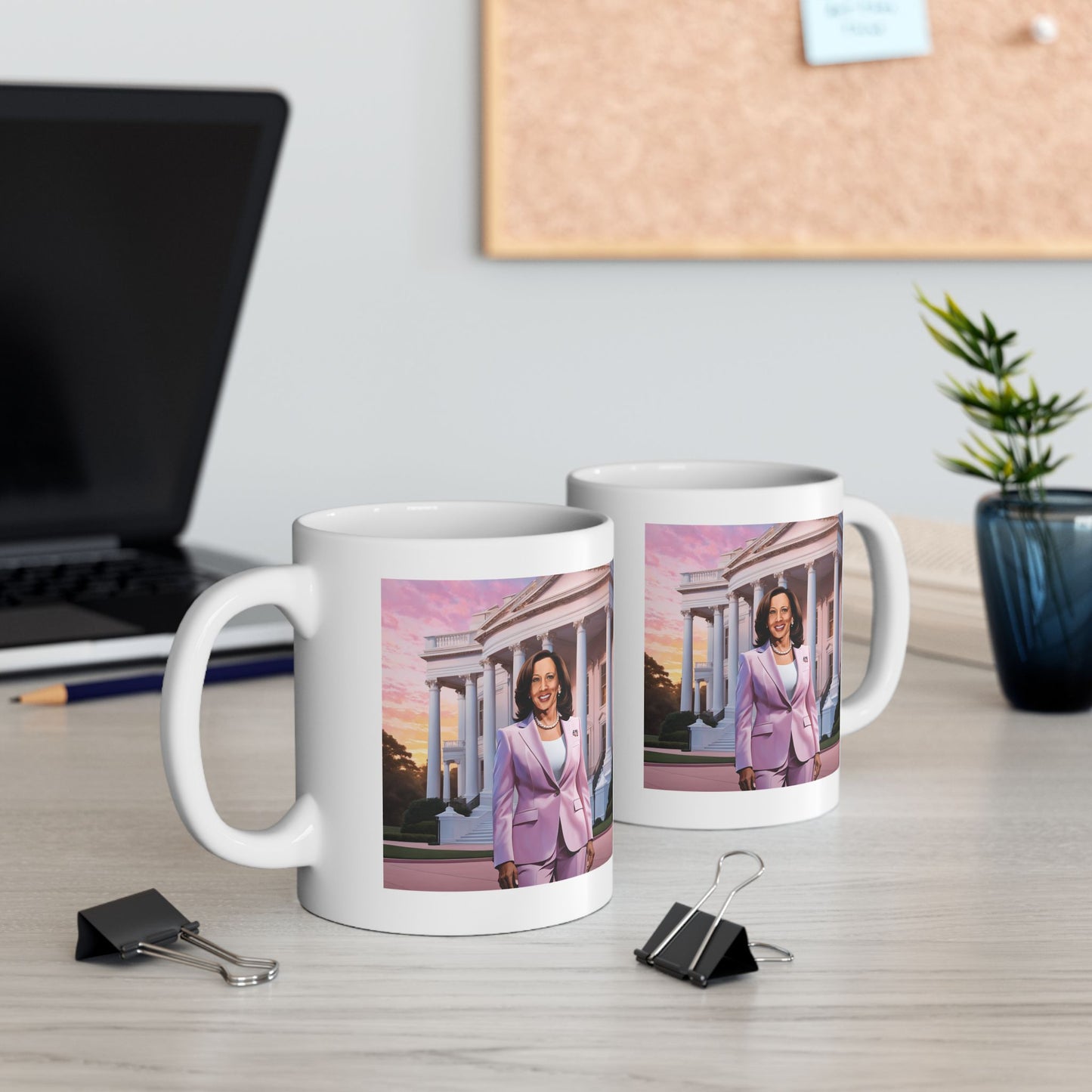 Kamala White House 11oz Mug, Best Kamala Mug Gift, Kamala Harris 2024, Kamala Digi-Art White House Mug, Vote Harris 2024, Kamala Momala