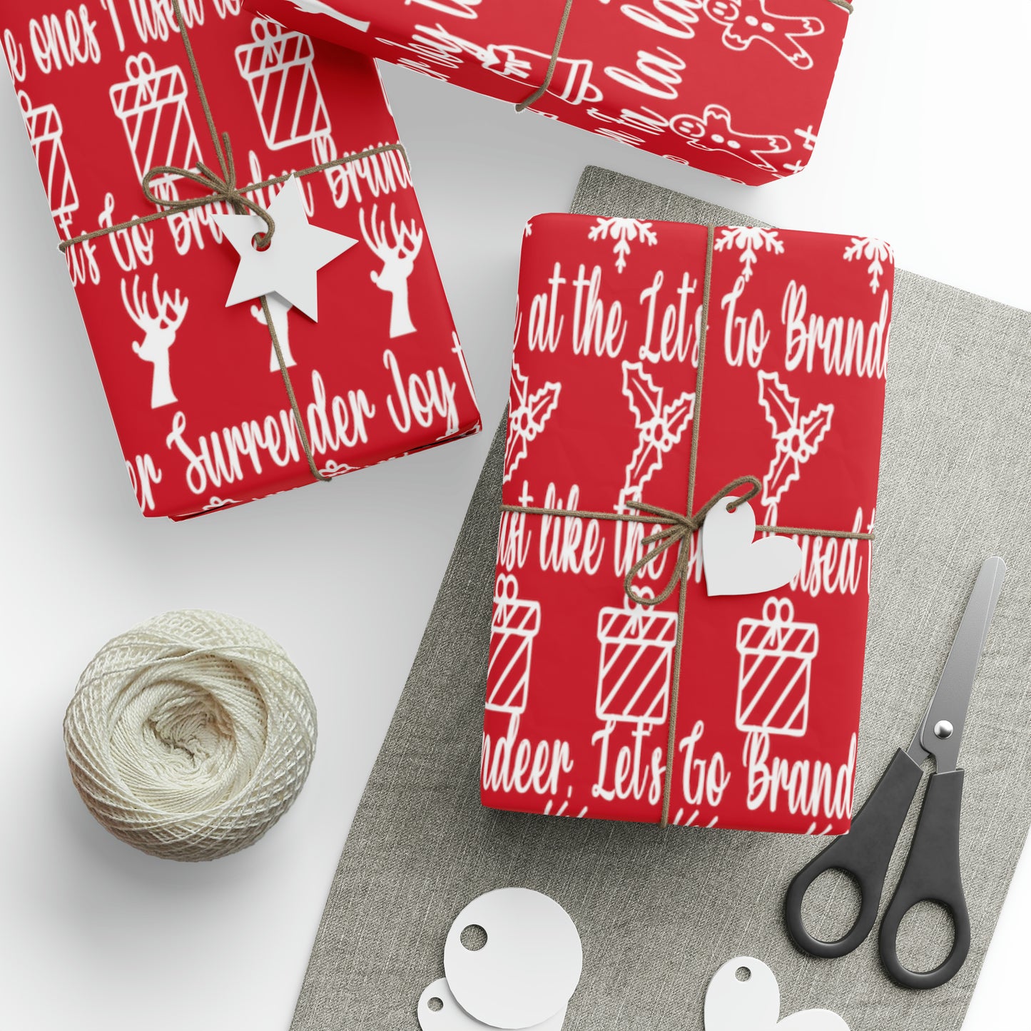 Let's Go Brandon Christmas Gift Wrap Red 2023 Version Pro Trump Gift Wrap Funny Christmas Songs
