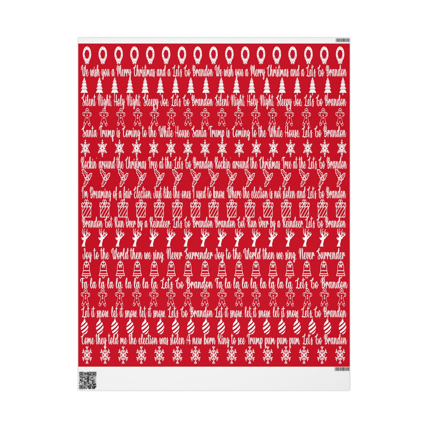 Let's Go Brandon Christmas Gift Wrap Red 2023 Version Pro Trump Gift Wrap Funny Christmas Songs