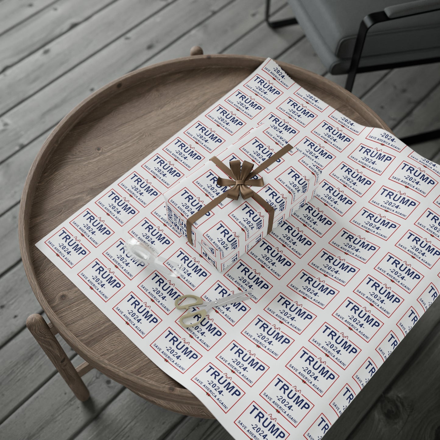 Great Trump Christmas Gift Trump Wrapping Paper Trump 2024 Save America Again Christmas Candy Cane Gift Wrap