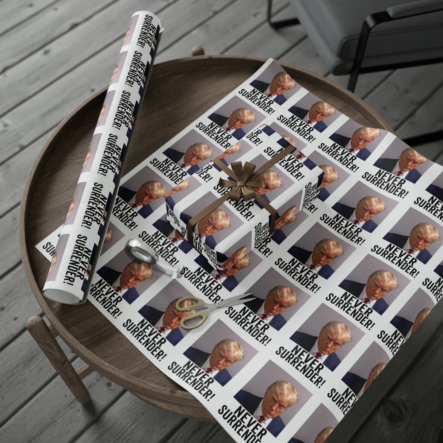 Trump Mugshot Gift Wrap Never Surrender Gift Wrap Trump 2024 Gift Wrap