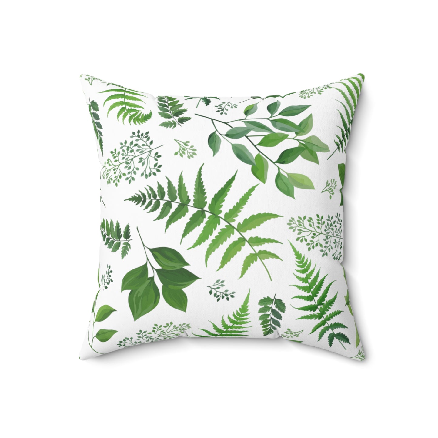 Floral Ferns Tropical Leaves Ferns Print Spun Polyester Square Pillow