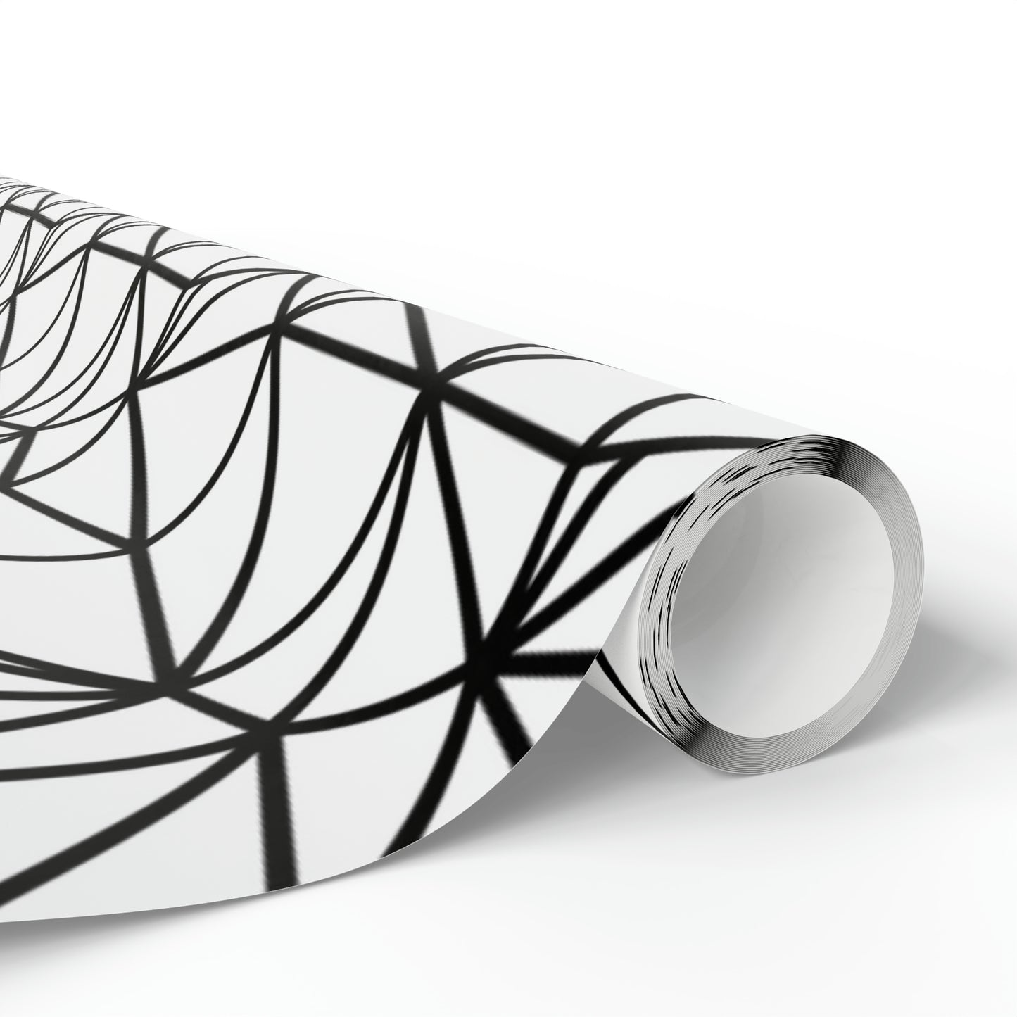 Black and White Poly Pattern Wrapping Paper for Gifts - Poly Shape Pattern Gift Wrap Paper