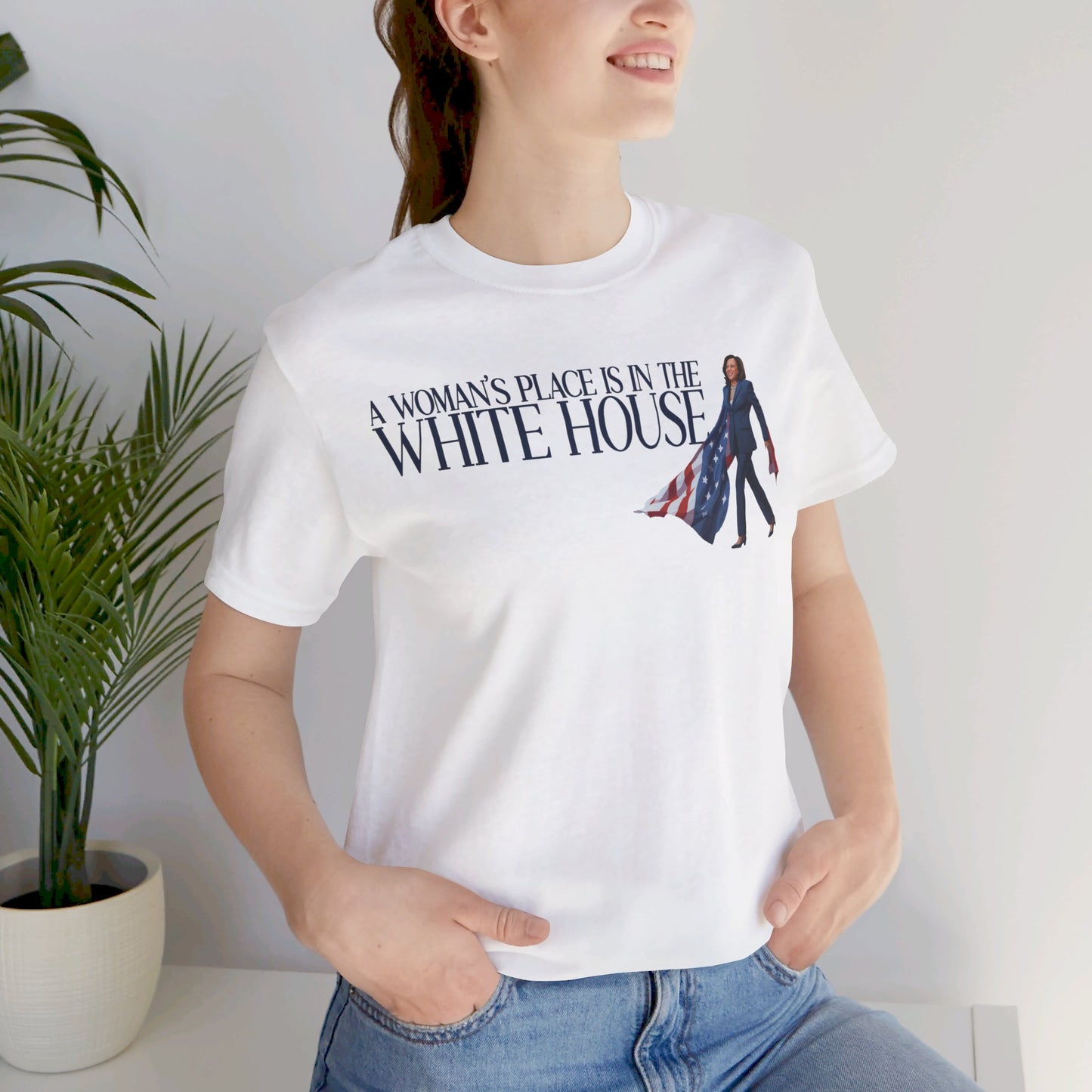 Woman's Place is in the White House, Madam President Kamala Harris, Bella Canvas 3001 Unisex T-Shirt, Kamala Shirt, Kamala DNC Shirt, Kamala