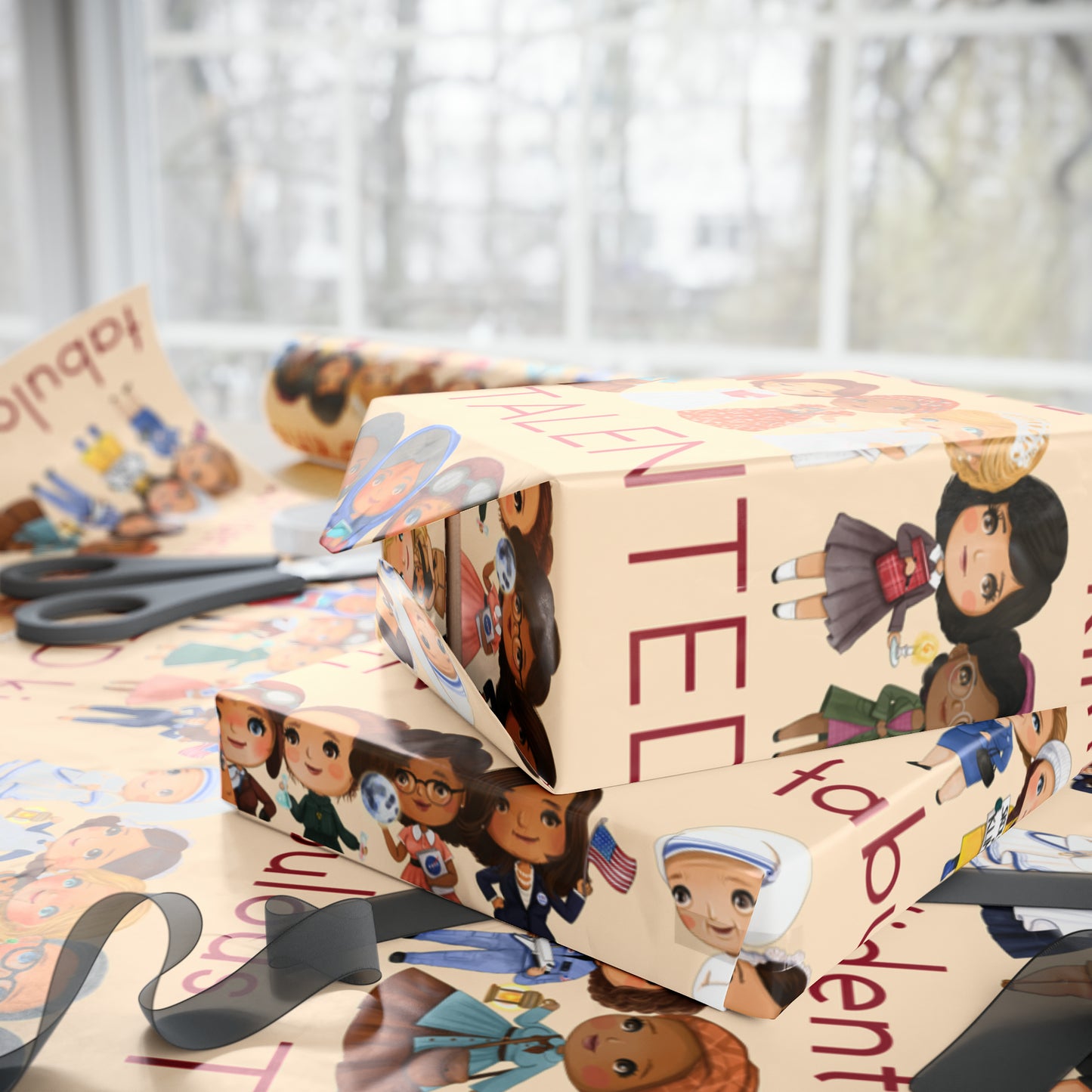 Inspirational Women with Empowering Words Gift Wrap - Strong Influential Women Wrapping Paper