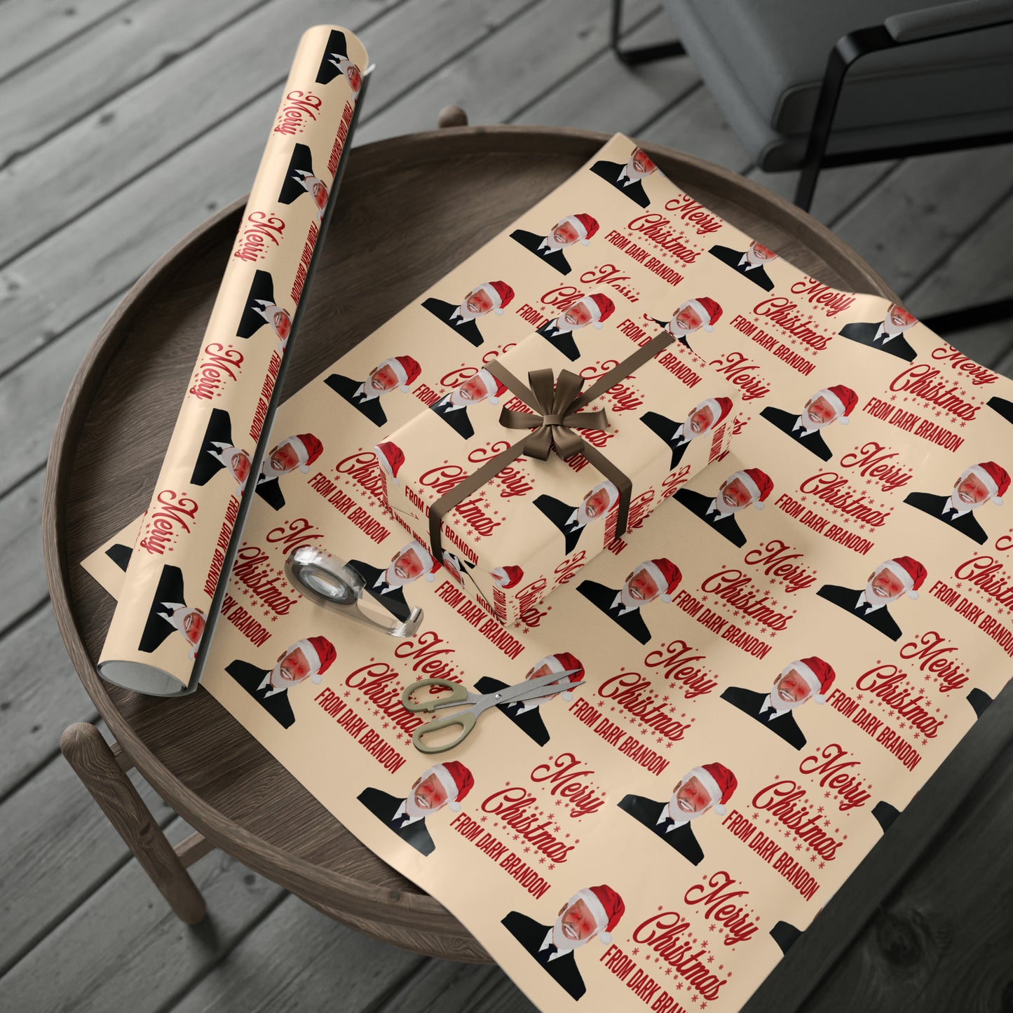 Merry Christmas from Dark Brandon Christmas Wrapping Paper for Gifts - Pro Biden Brandon Gift Wrap