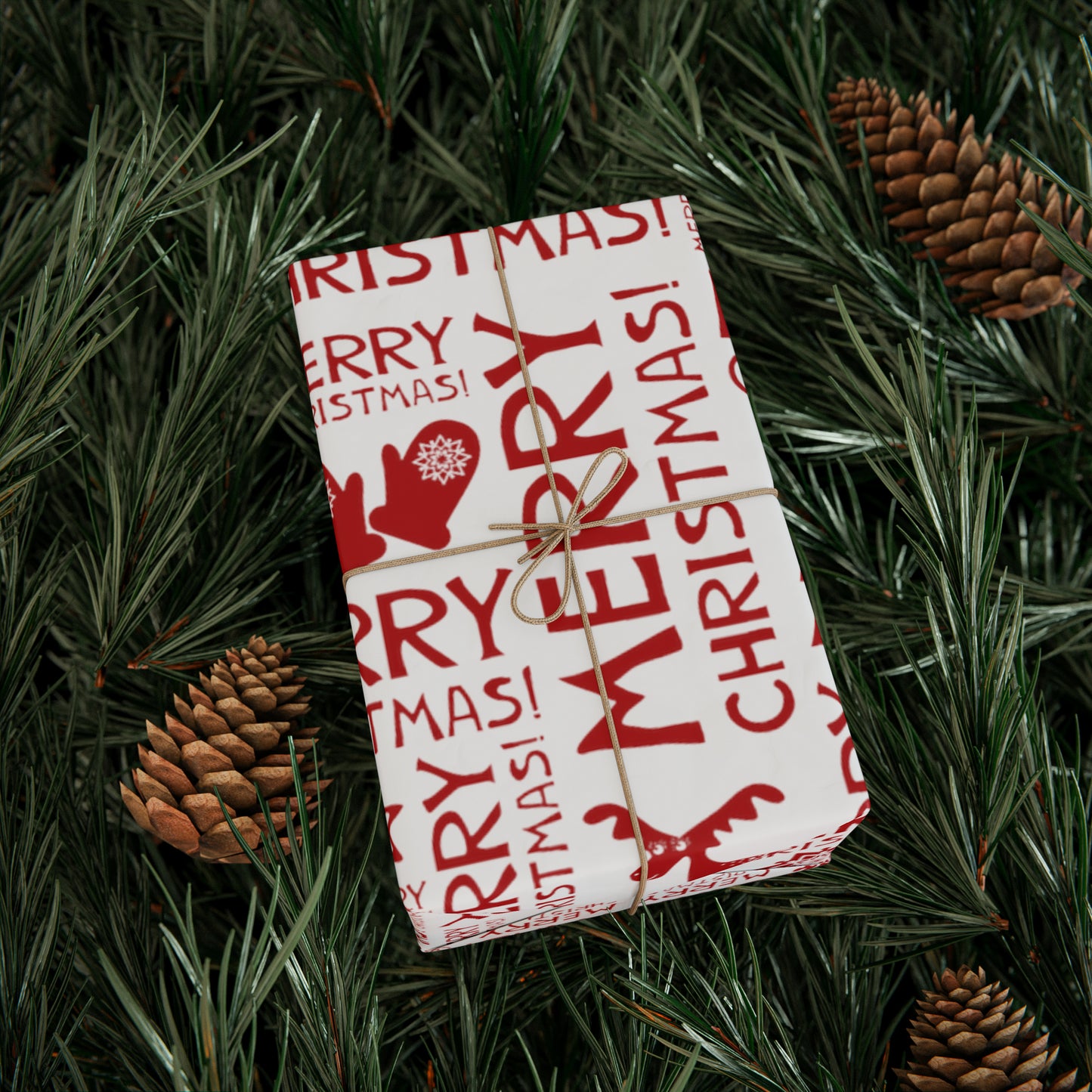 Cute Holiday Christmas Gift Wrap - Red and White Christmas Wrapping Paper