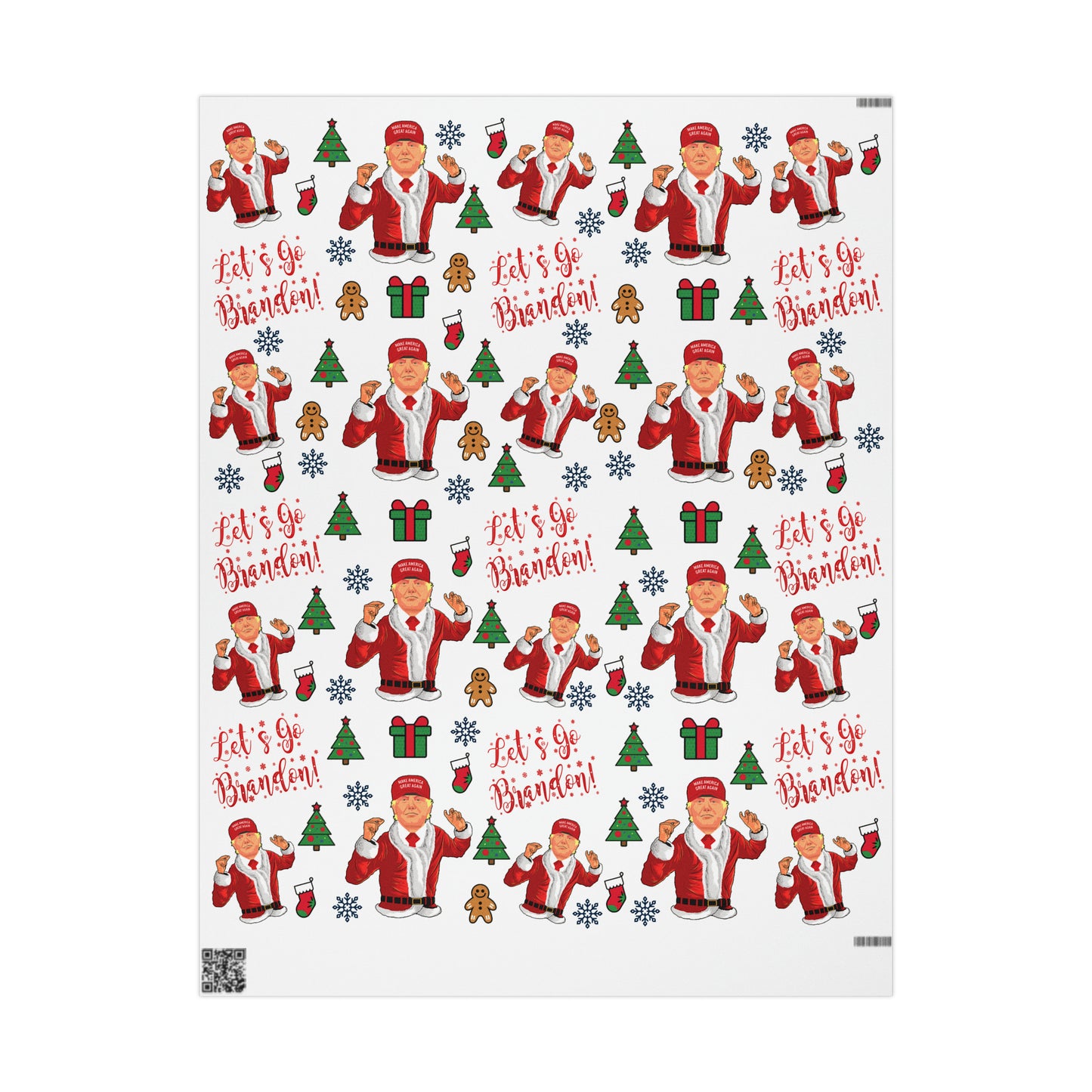 MAGA Trump Wrapping Paper for Gifts - Pro Trump Let's Go Brandon Christmas Gift Wrap