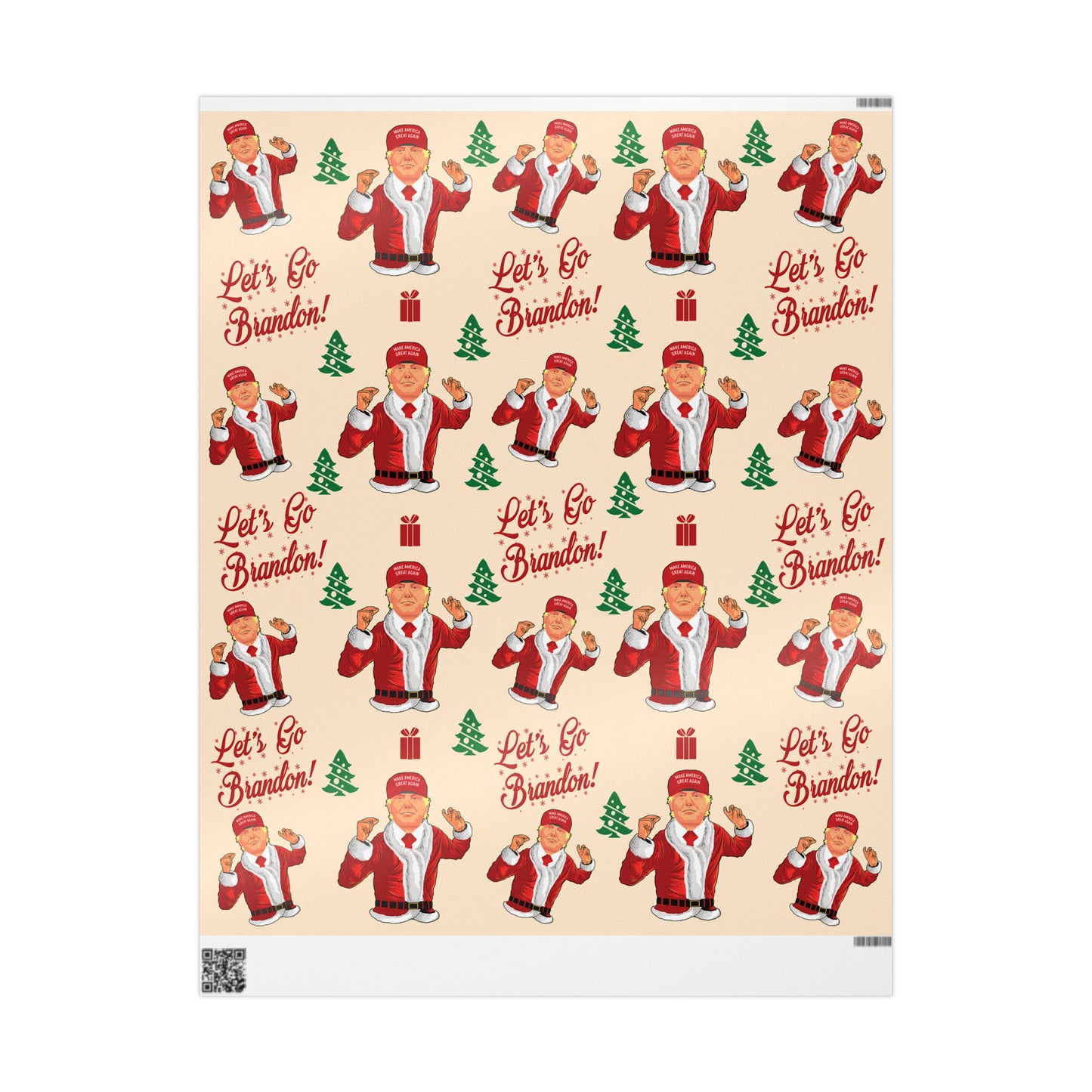Funny Trump Christmas Wrapping Paper for Gifts - Let's Go Brandon Gift - Funny Santa Trump Wrapping Paper Christmas