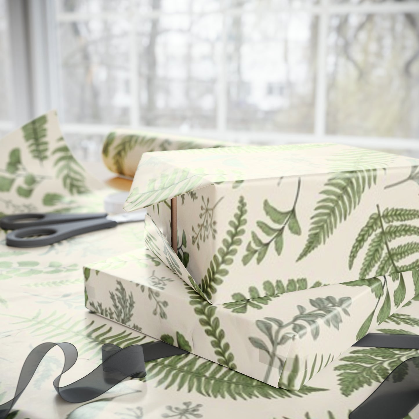 Lovely Botanical Leaves Ferns Gift Wrap - Botanical Wrapping Paper