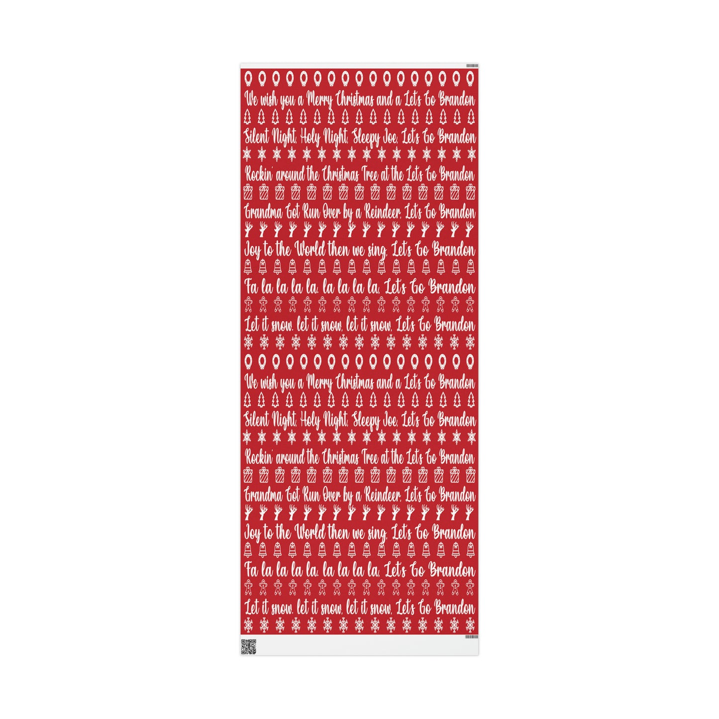 Funny Let's Go Brandon Christmas Gift Wrap Red - Brandon Gift Wrap - Funny Trump Christmas Songs Red Christmas Wrap