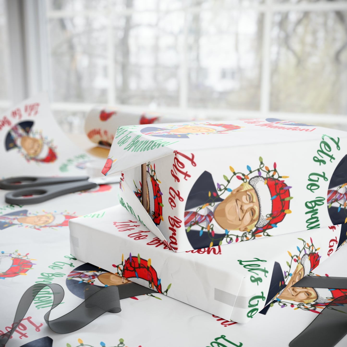 Santa Funny Trump Wrapping Paper for Gifts - Make America Great Again Christmas Gift Wrapping Paper