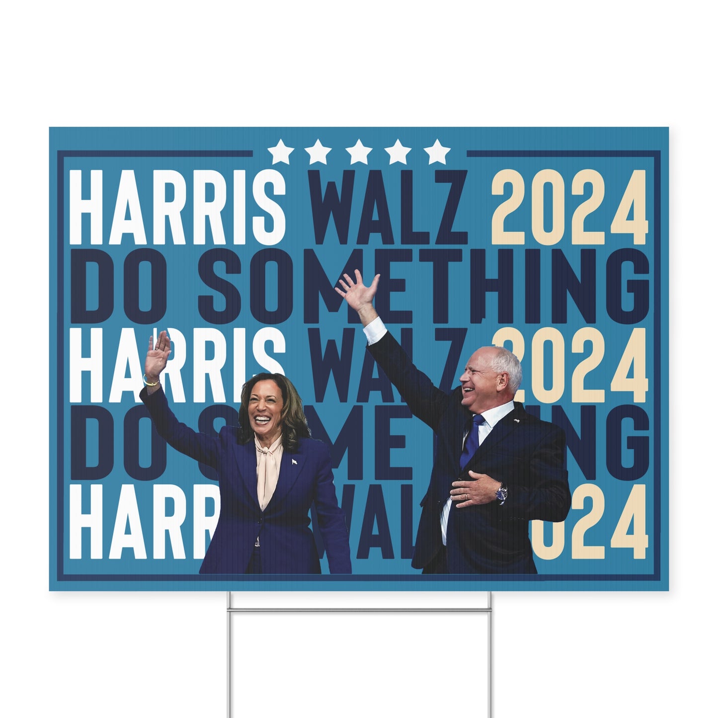 Michelle Obama Do Something, Harris Walz Lawn Sign, Double Sided Yard Sign with Stand, Kamala Yard Sign, Lawn Sign 18" x 24", Do Something