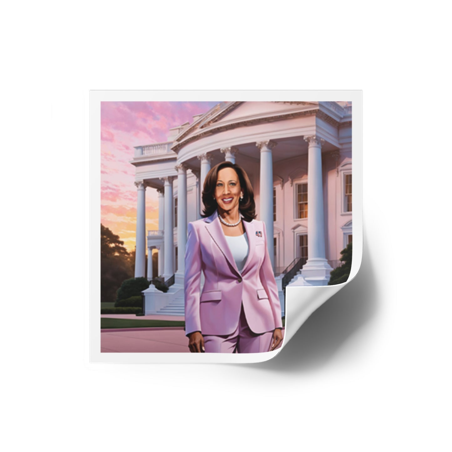 Kamala Harris Digi-Art Sticker, Indoor\Outdoor Vinyl Sticker, Kamala Harris 2024, Kamala White House, Vote Kamala 2024, Kamala Sticker