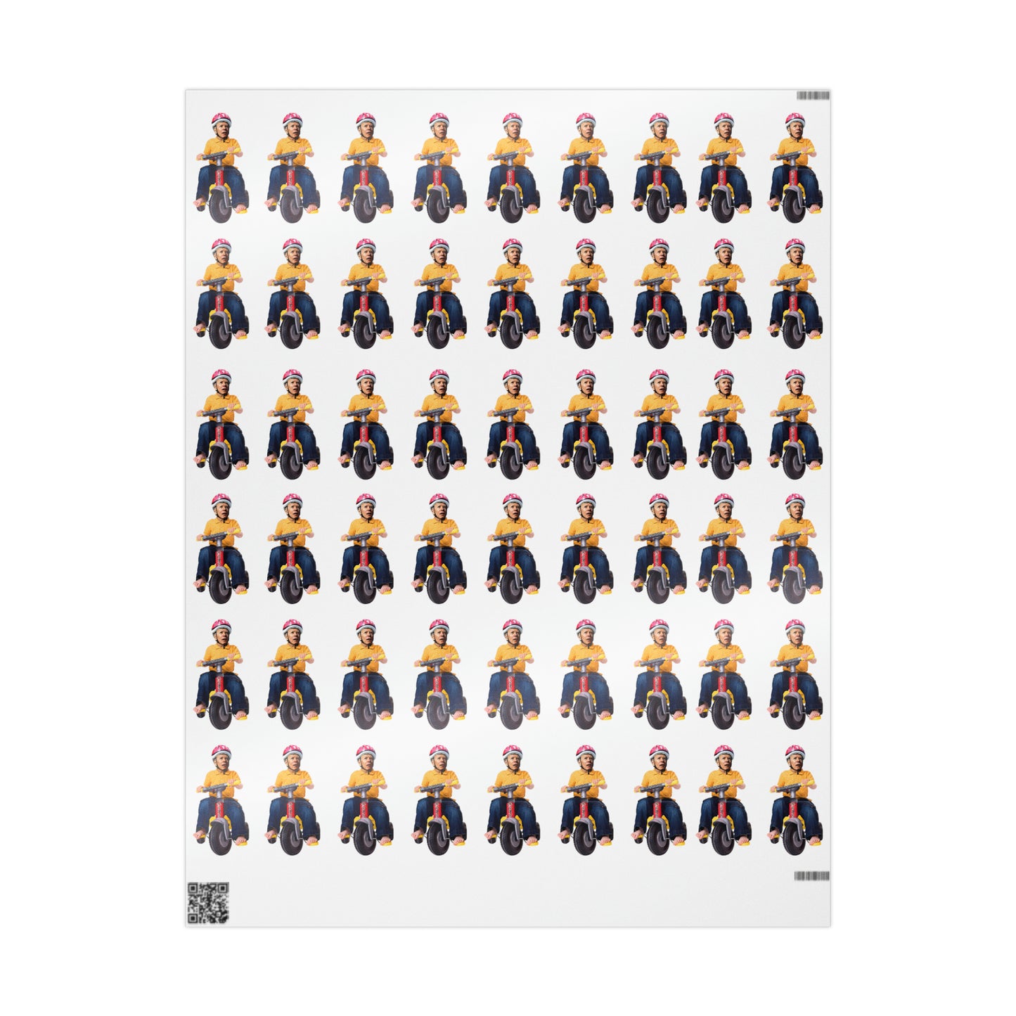 Toddler Biden Brandon Wrapping Paper - Funny Gift Wrap Biden Bike Gift Pro Trump Christmas Wrap