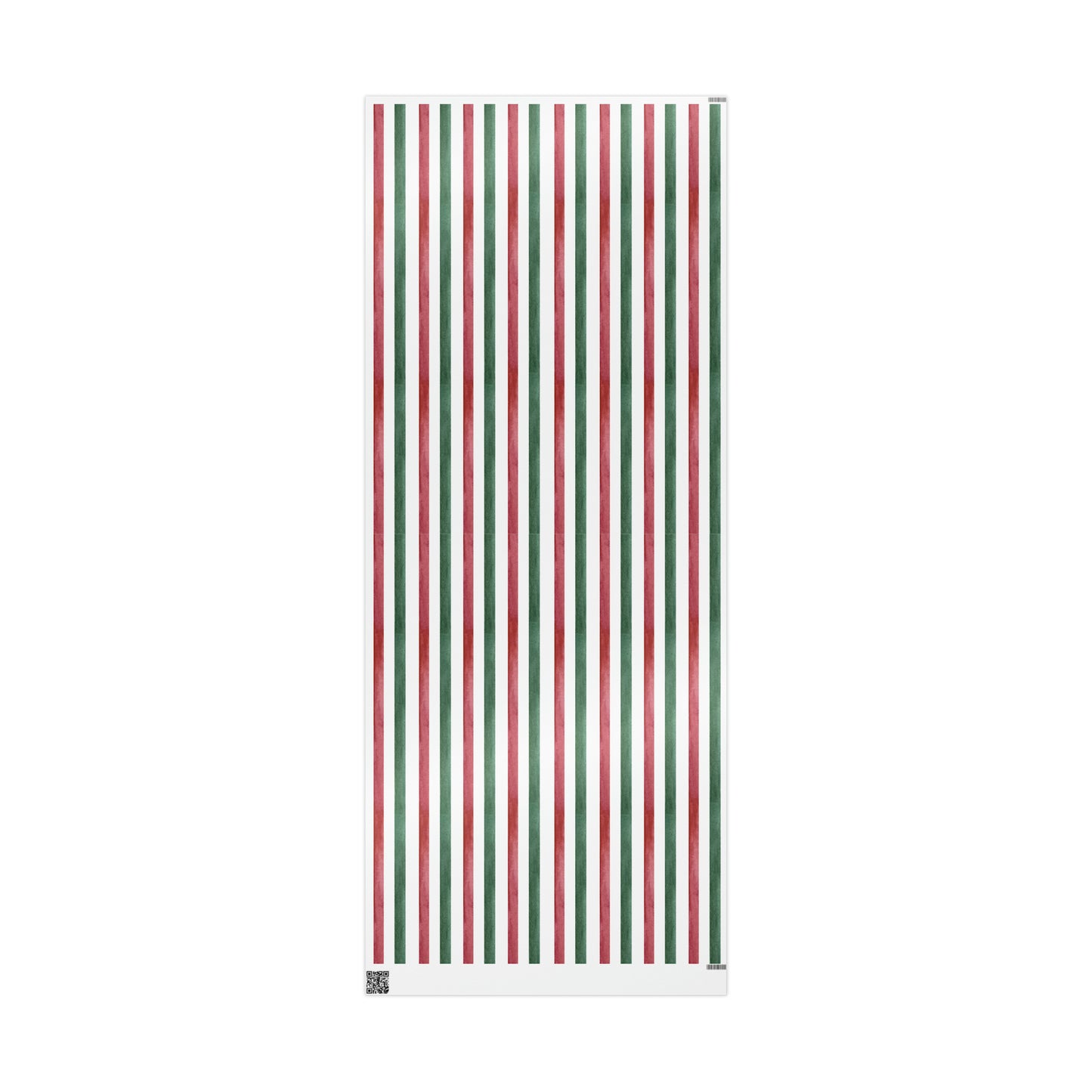 Watercolor Red Green Stripes Wrapping Paper for Gifts - Christmas Stripes Gift Wrap