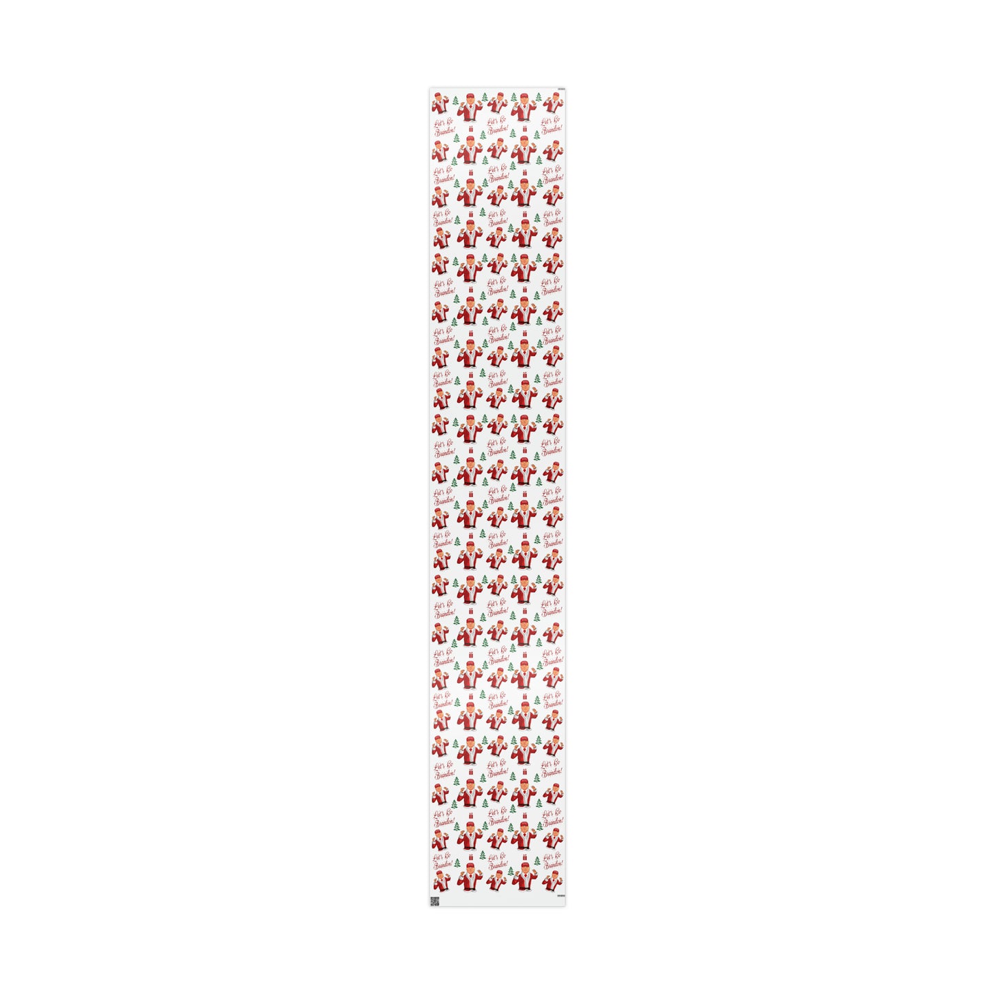 Jolly Trump Gift Wrap for Christmas - Joe Let's Go Brandon Gift - Santa Trump White Wrapping Paper