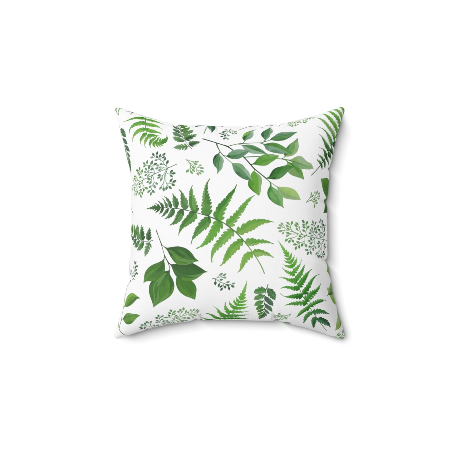 Floral Ferns Tropical Leaves Ferns Print Spun Polyester Square Pillow
