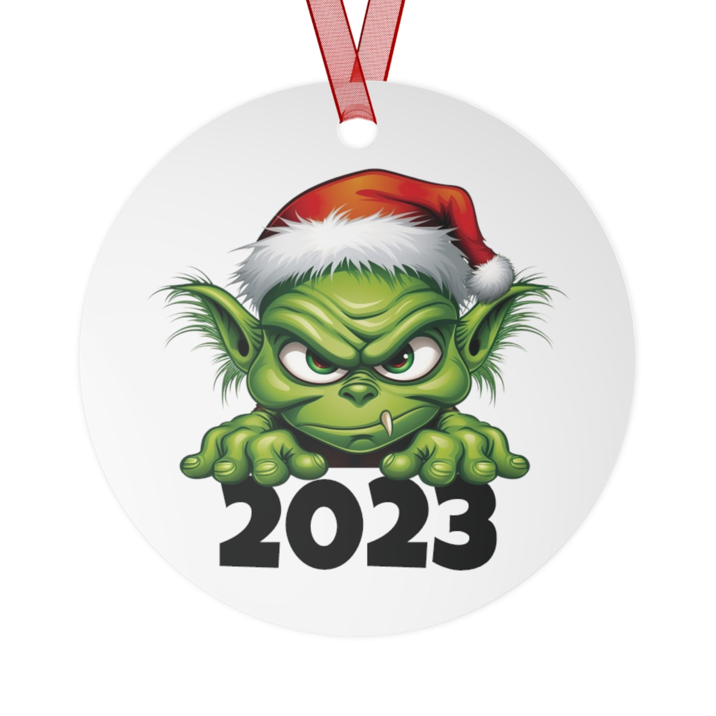 Cute Green Christmas Monster 2023 Ornament Lightweight Shaterproof Metal Ornaments Christmas Ornament Exchange Green Christmas Ornament